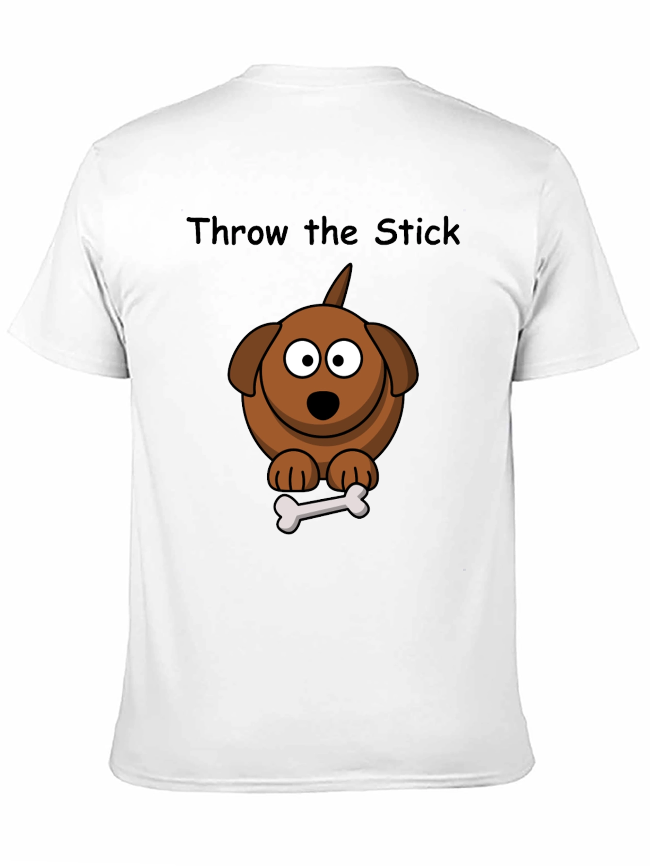 Black Throw the Stick Dog Cartoon T-Shirt - Playful Graphic Tee view 11
