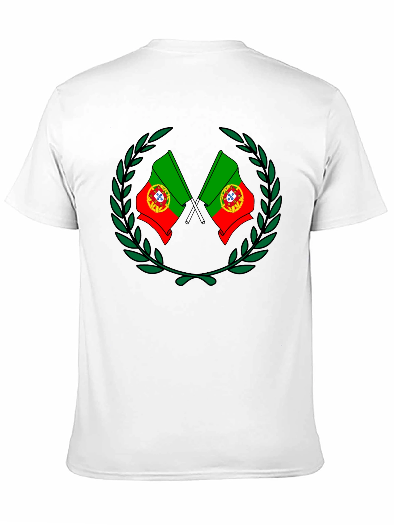 Portugal Flag Laurel Wreath Graphic Tee - 11