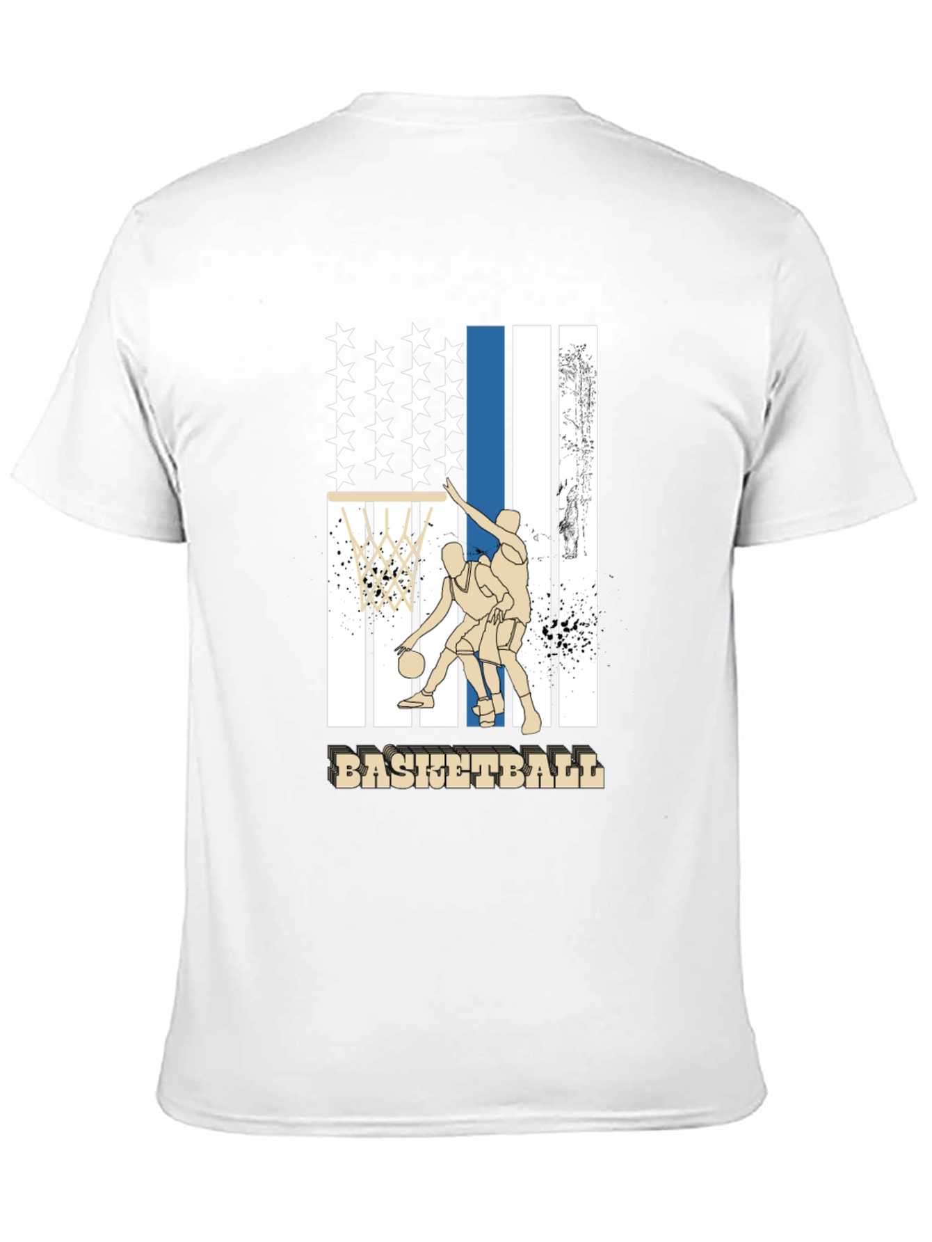 Black Basketball USA Flag Graphic T-Shirt view 11