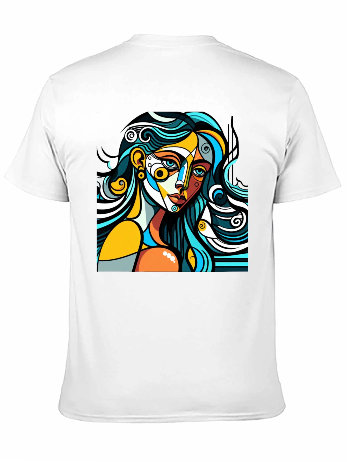 Black Abstract Art Woman Graphic Tee - Modern Style view 11