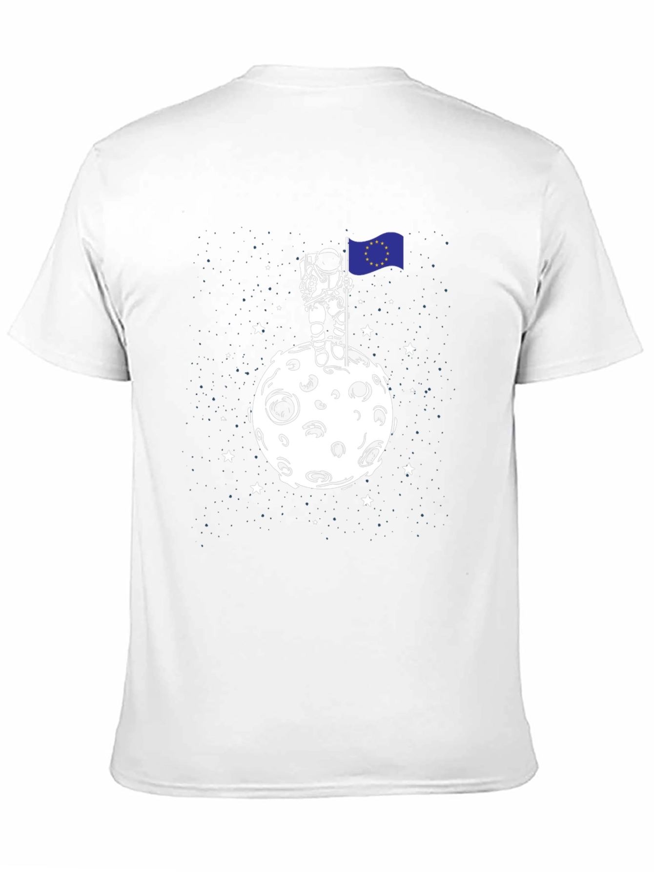 Black Astronaut EU Flag Moon T-Shirt - Space Graphic Tee view 11
