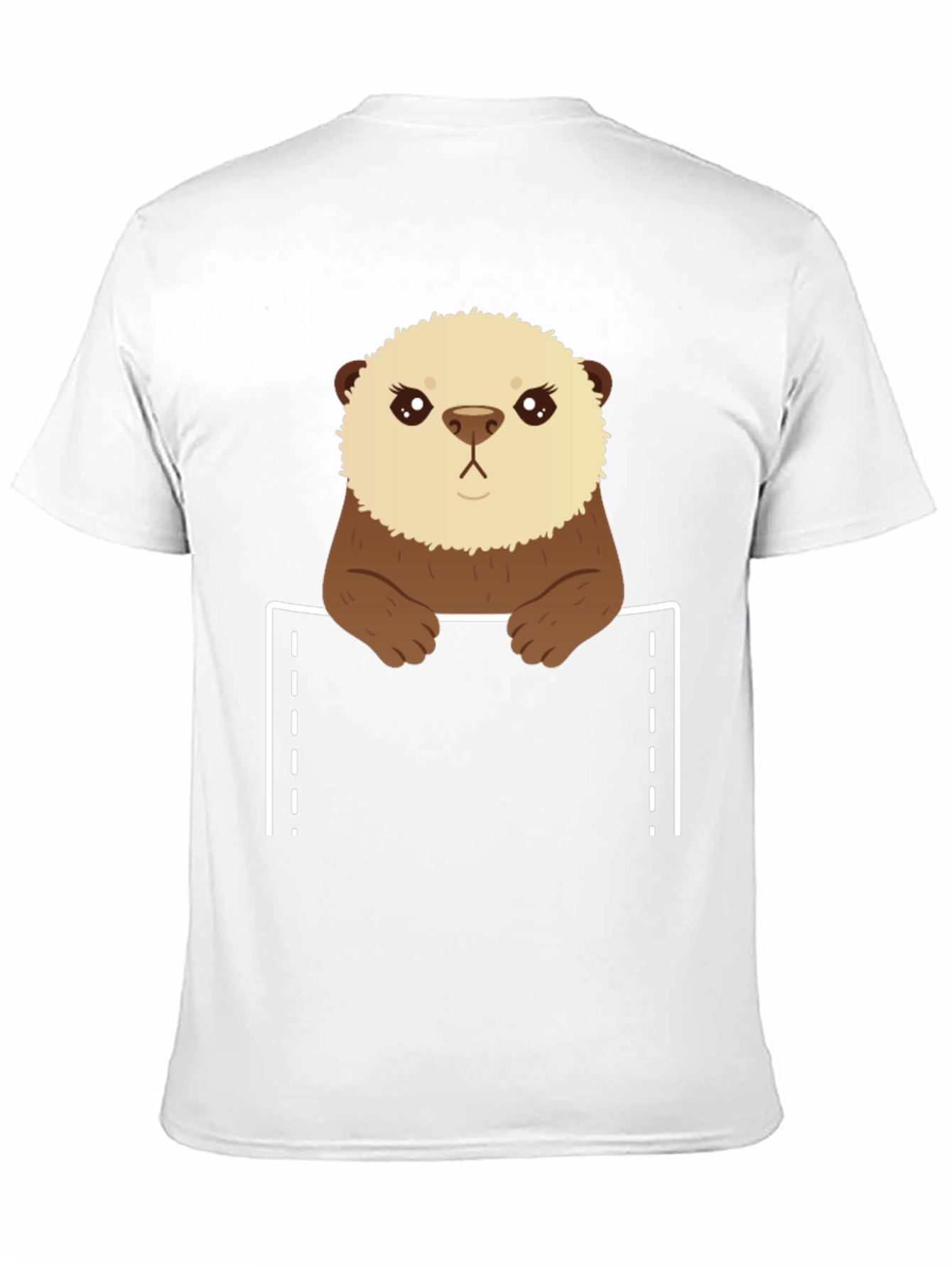 Black Otter Pocket T-Shirt - Cute Animal Tee view 11