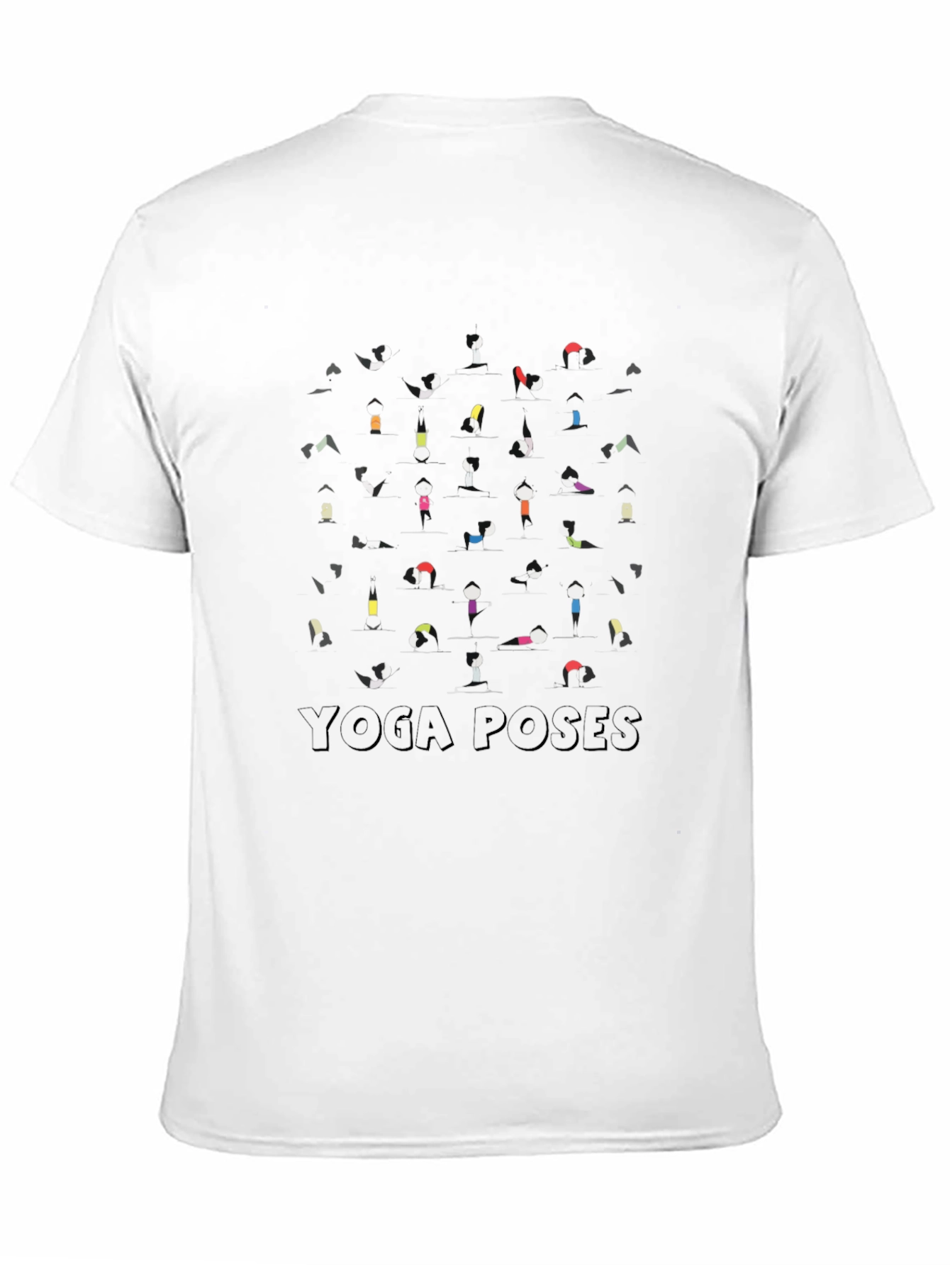 Black Yoga Poses Graphic Black T-Shirt view 11