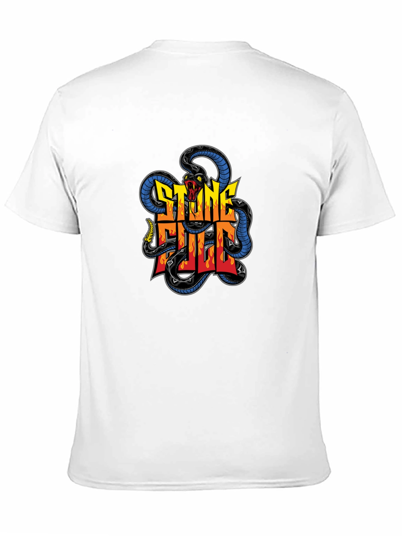 Black Stone Full Snake Graphic Tee - Men's Black T-Shirt view 11