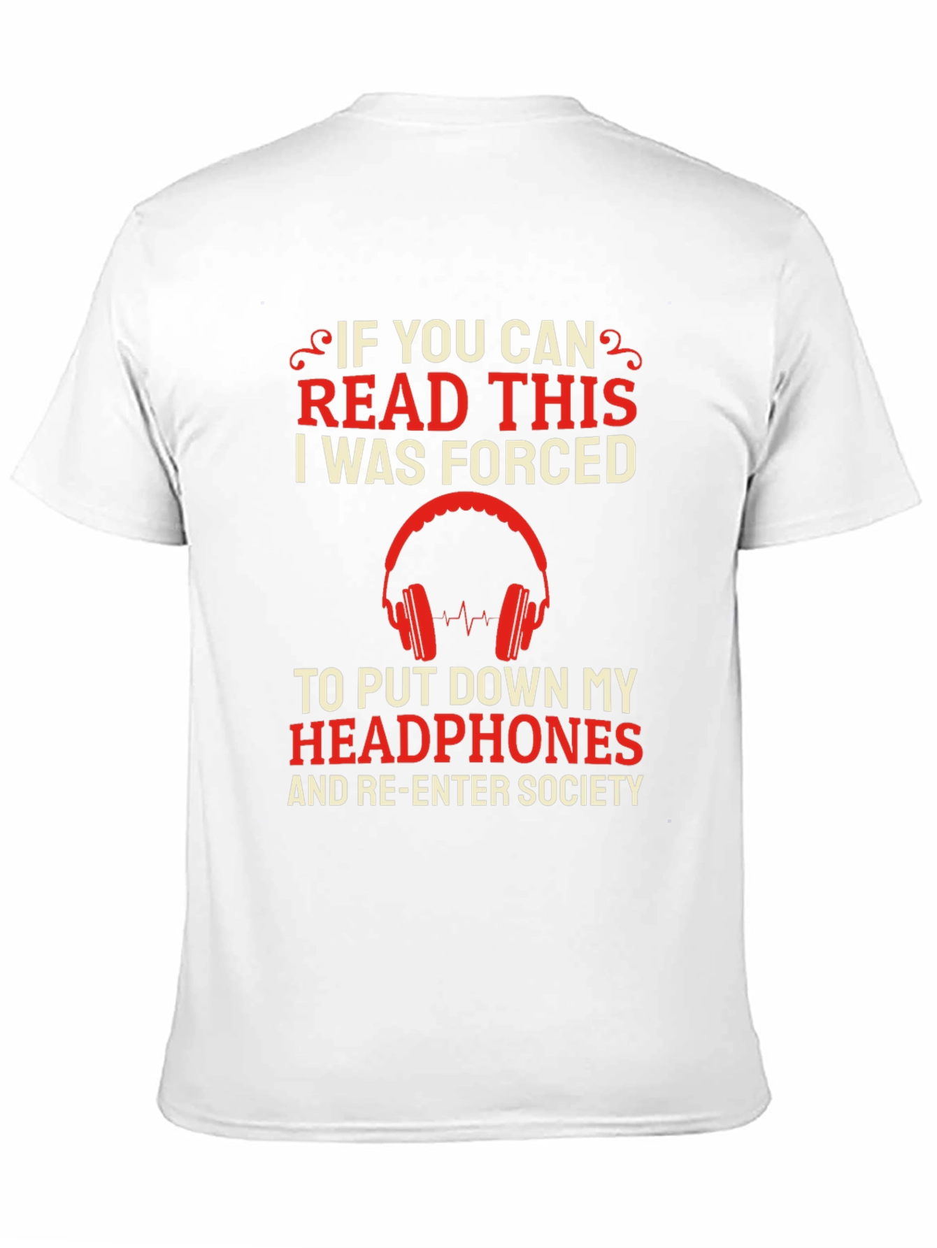 Black If You Can Read This Headphones Tee view 11