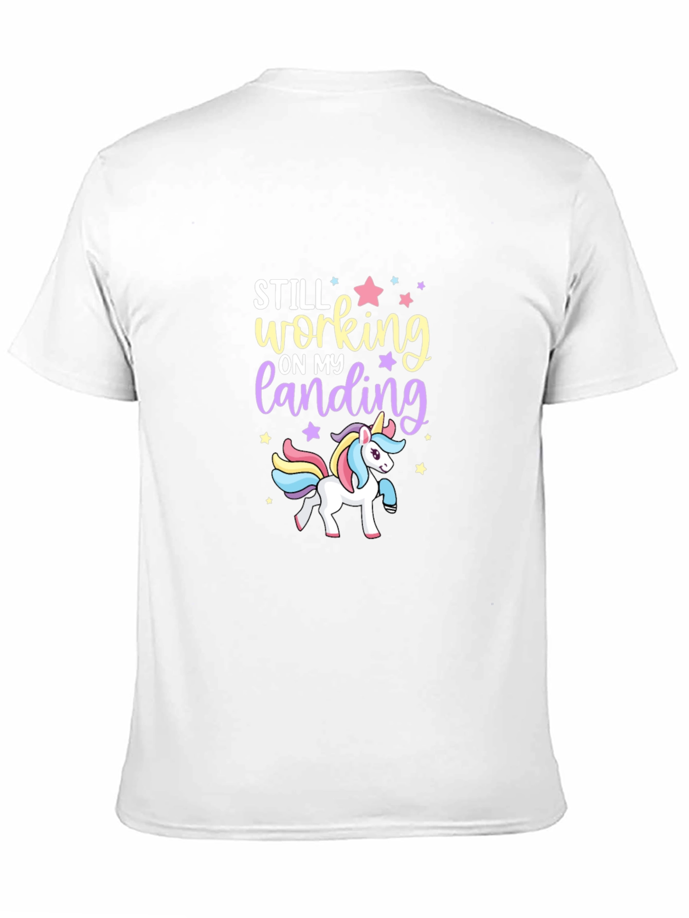 Black Unicorn Still Working On My Landing Black T-Shirt view 11