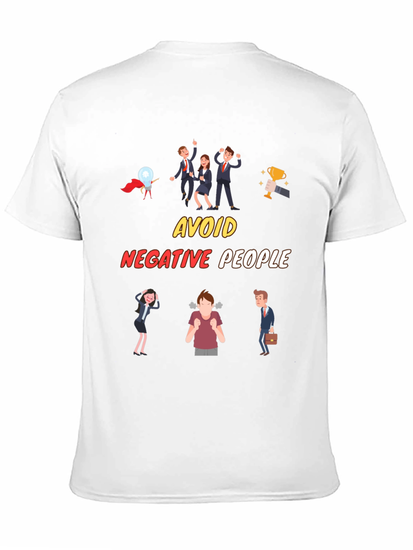 Black Avoid Negative People T-Shirt, Funny Graphic Tee view 11