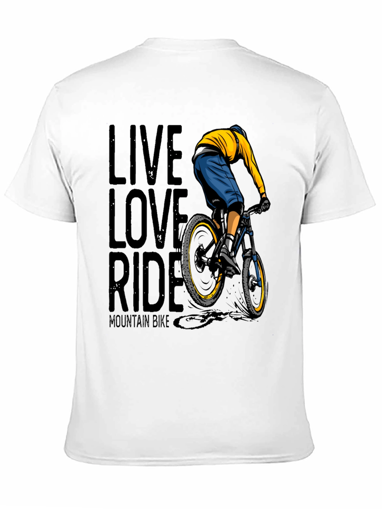 Black Live Love Ride Mountain Bike Graphic T-Shirt view 11