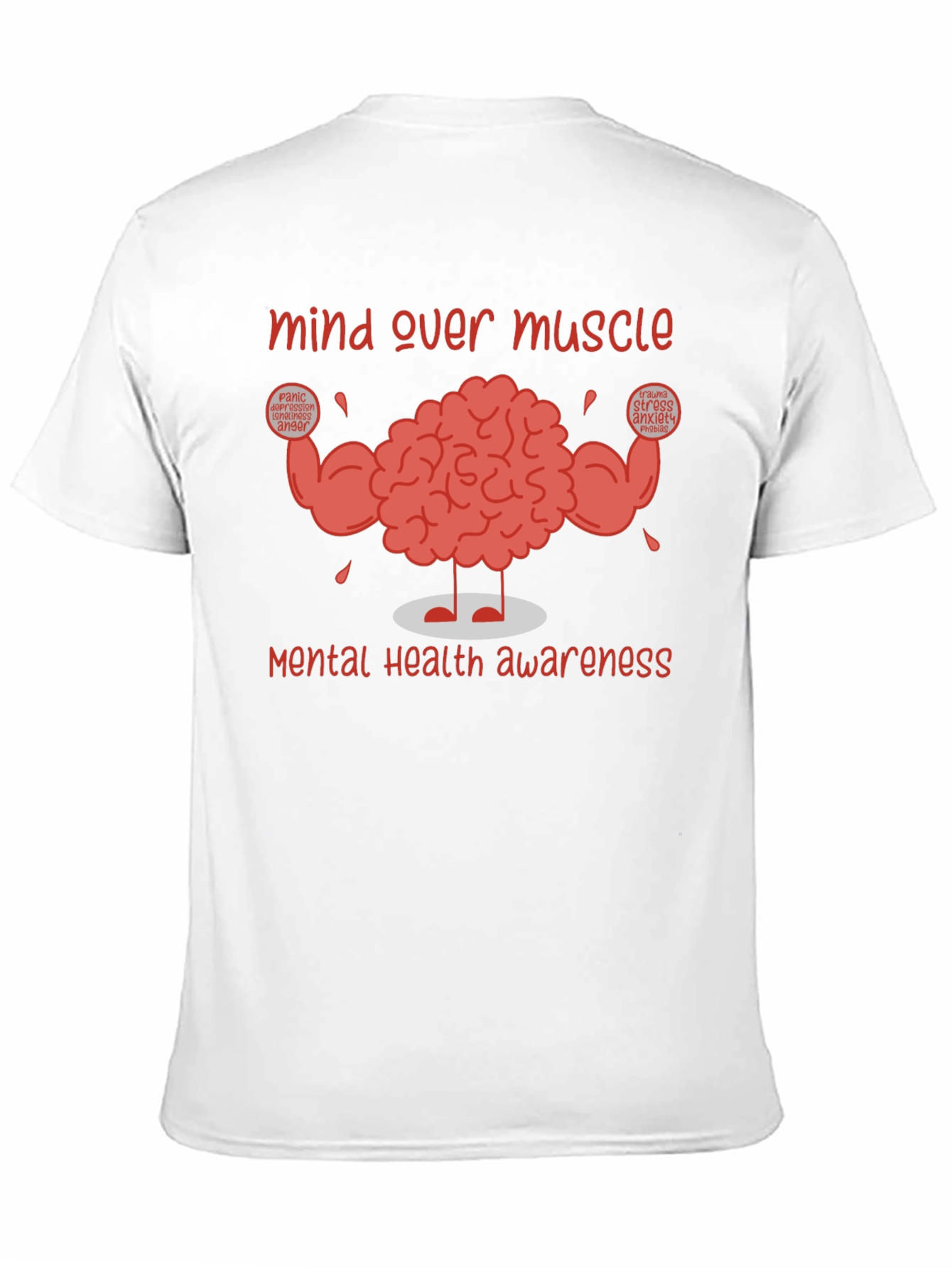 Black Mind Over Muscle Mental Health Awareness T-Shirt view 11