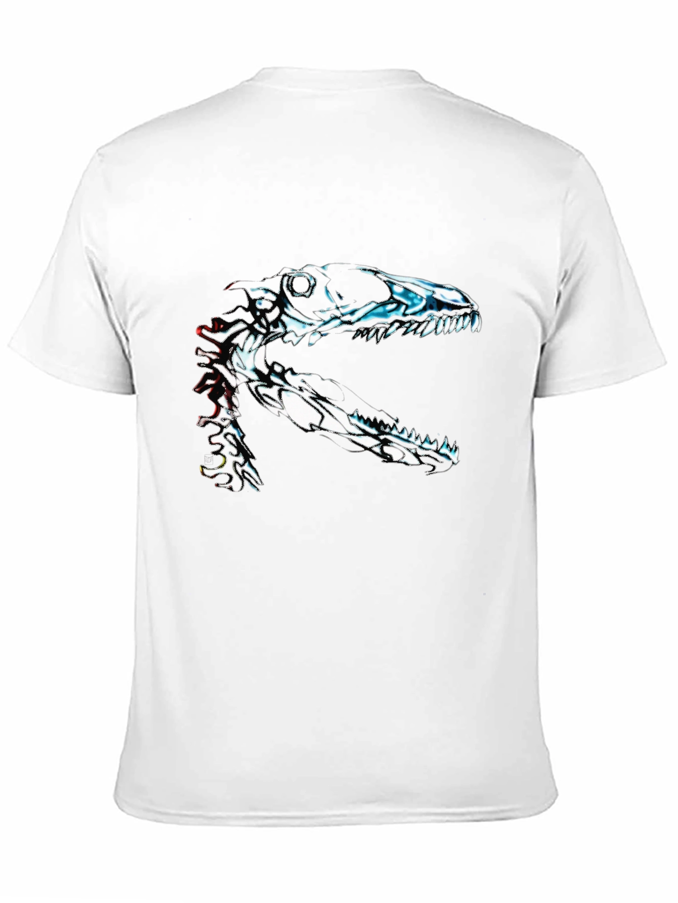 Black Dinosaur Skeleton Graphic Black T-Shirt view 11