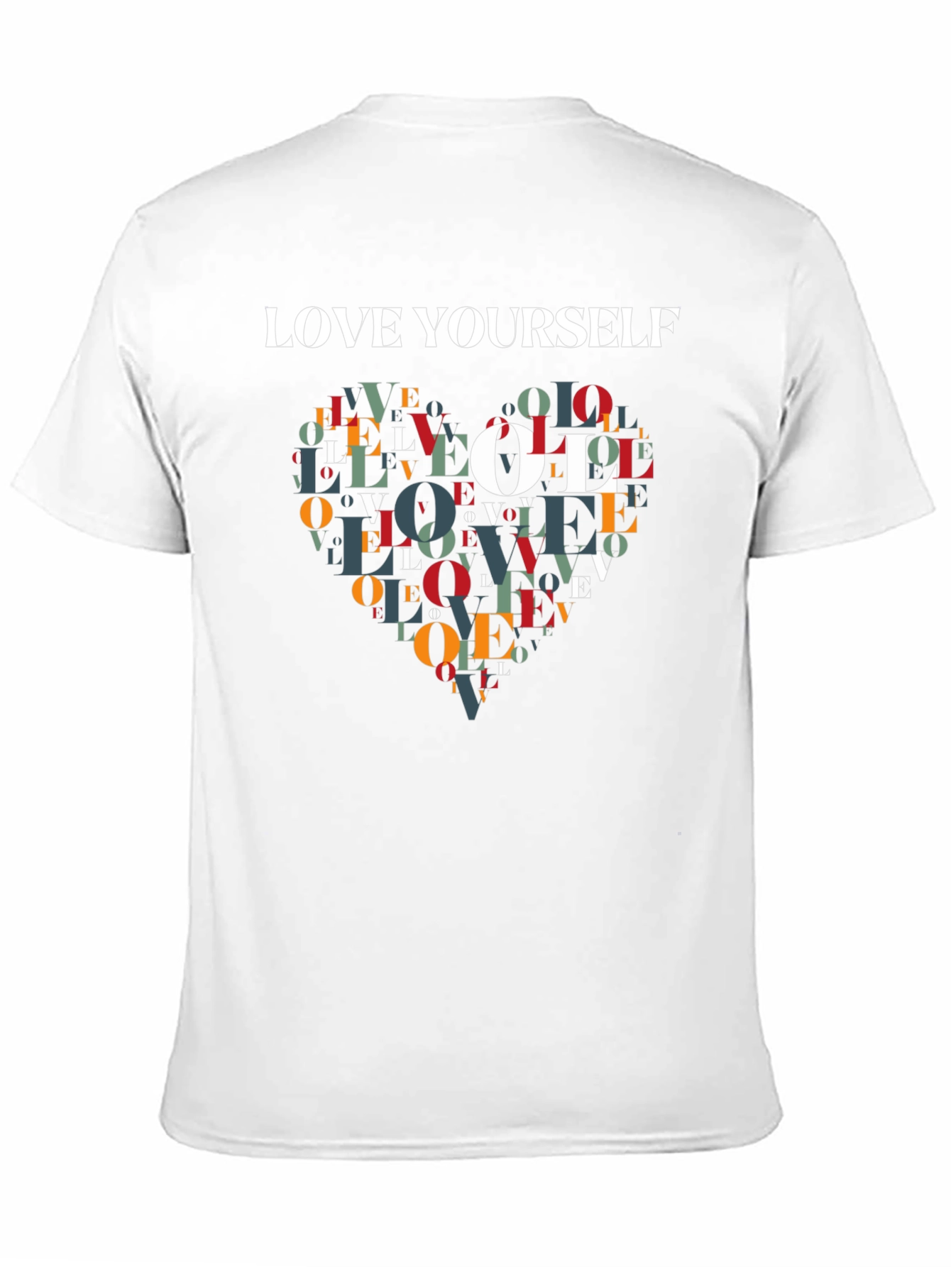 Love Yourself Heart Graphic Tee - Stylish Black T-Shirt - 11