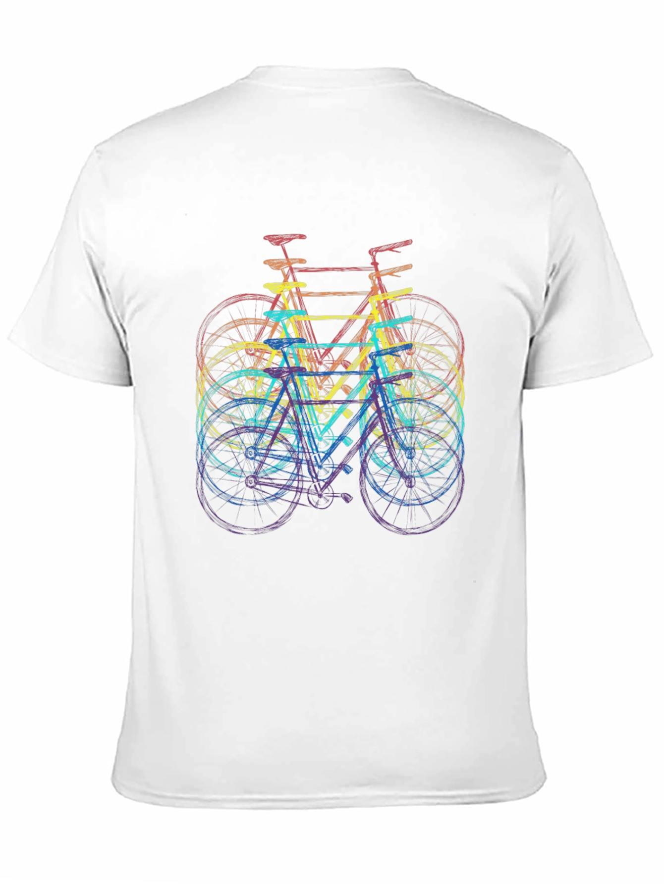 Black Retro Bicycle Rainbow T-Shirt view 11