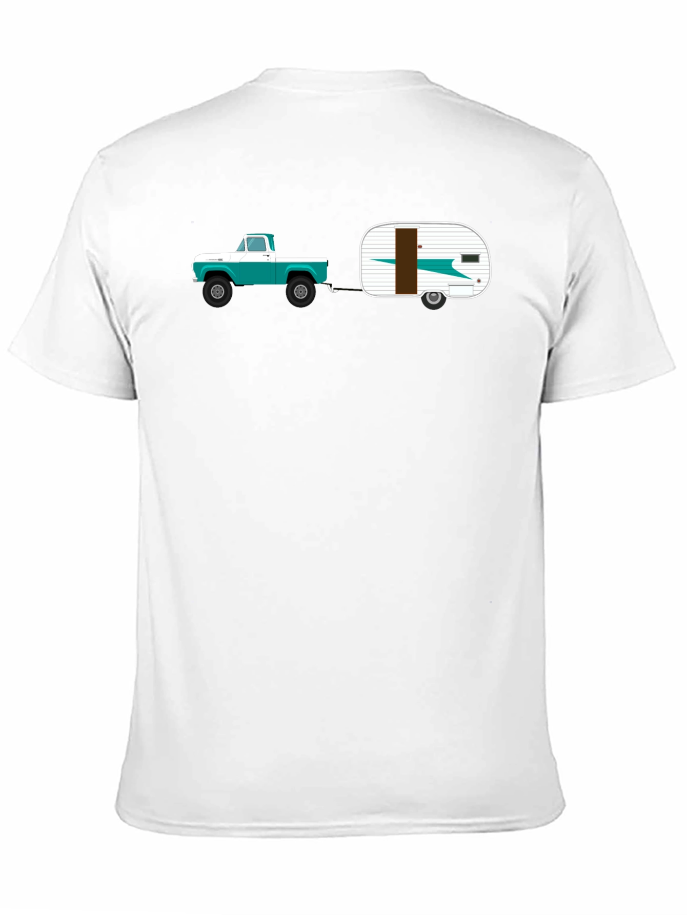 Black Vintage Truck & Camper Black T-Shirt view 11