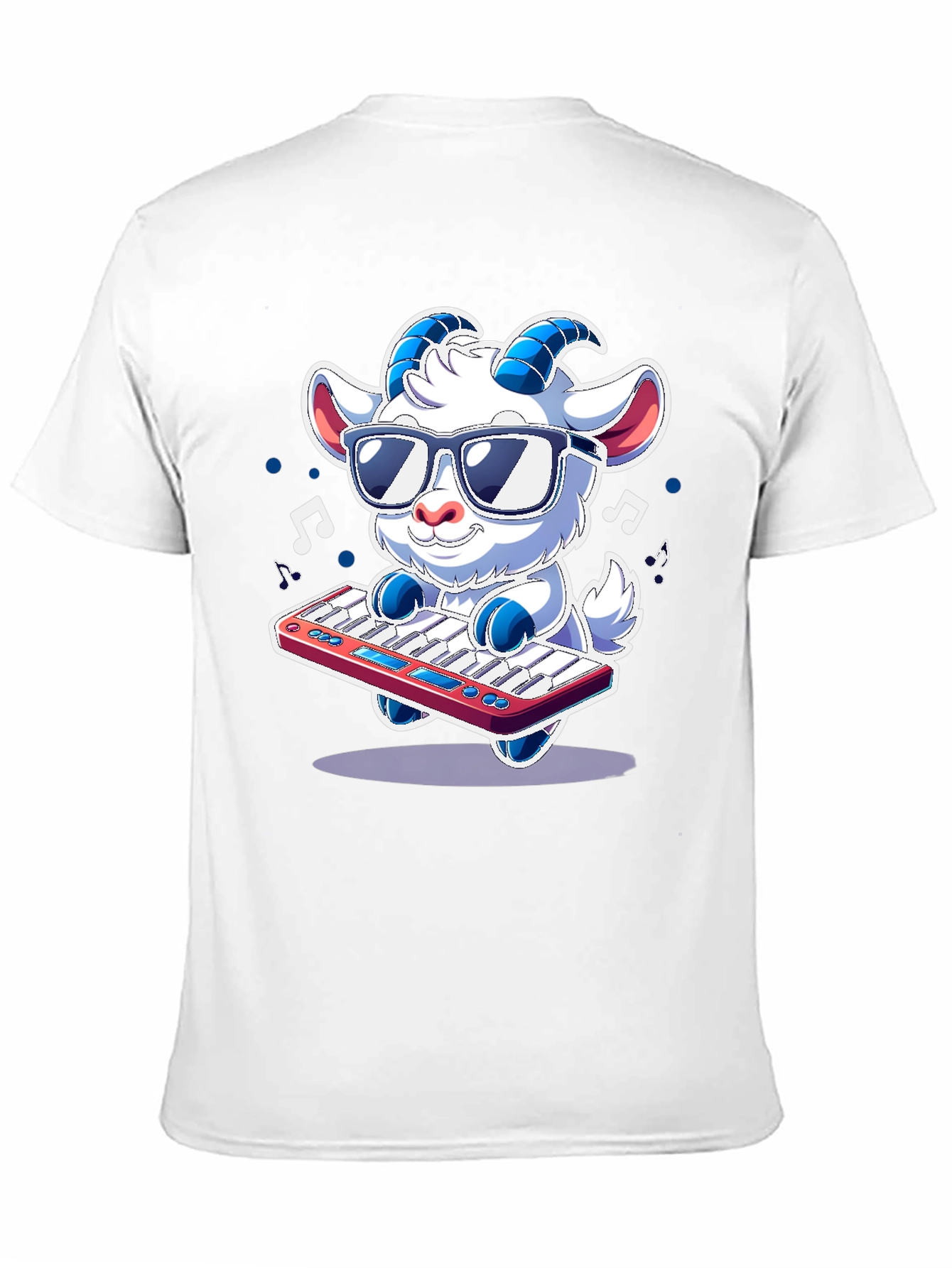 Black Cool Goat Keyboardist T-Shirt - Music Lover Tee view 11