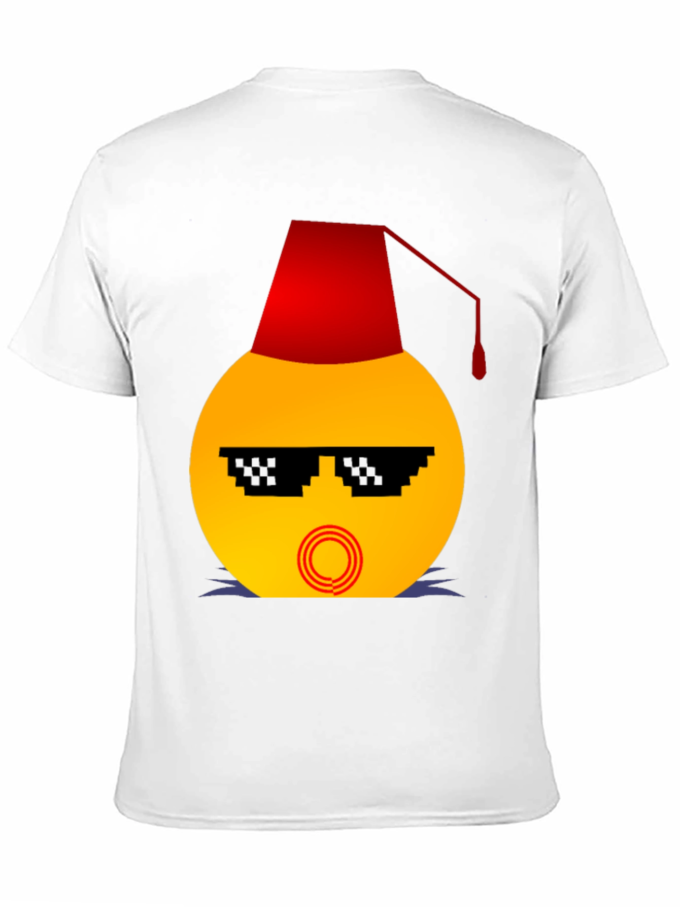 Black Emoji Wearing a Fez Funny T-Shirt view 11