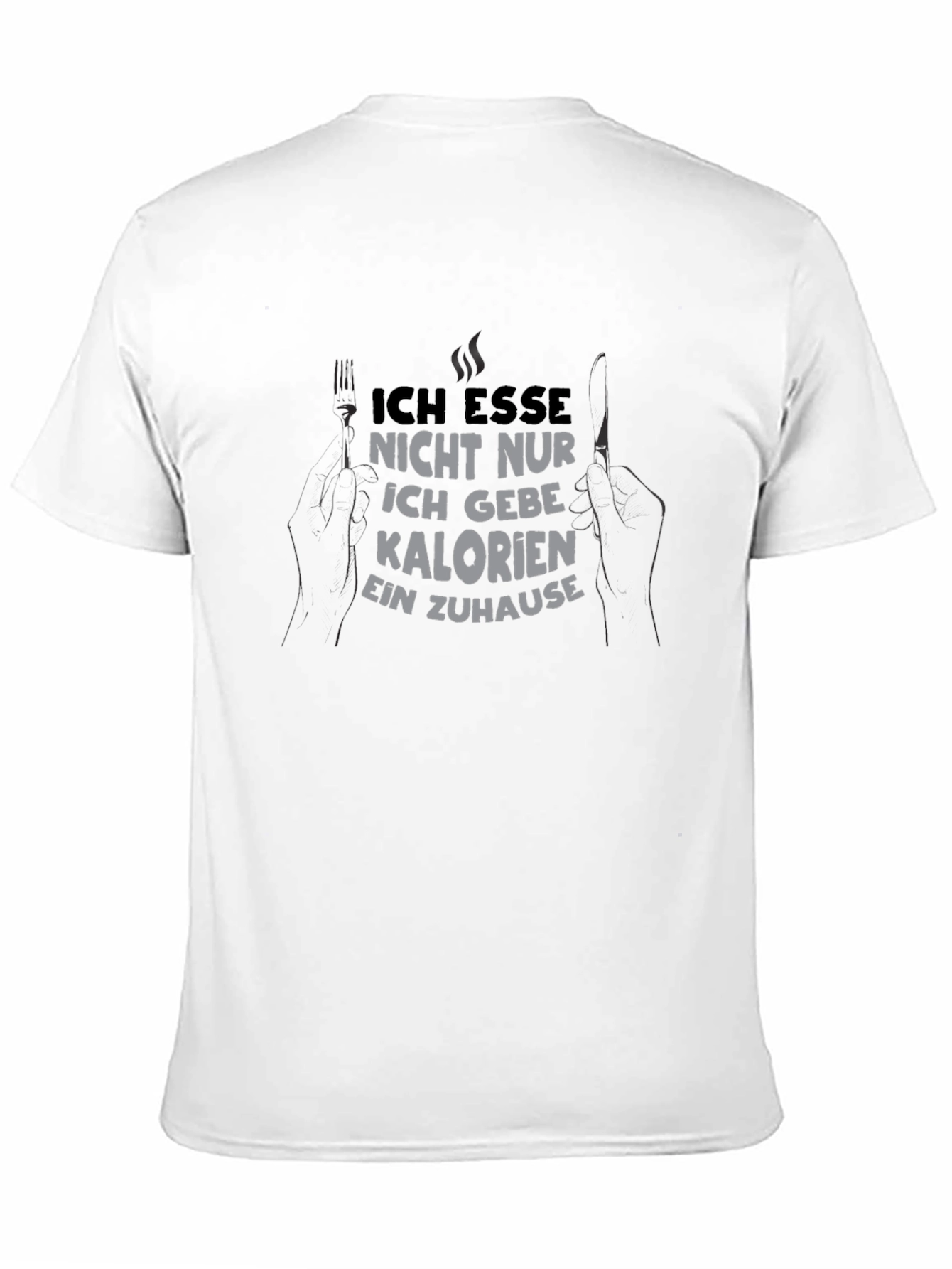 Black Funny German Calorie T-Shirt - Black view 11