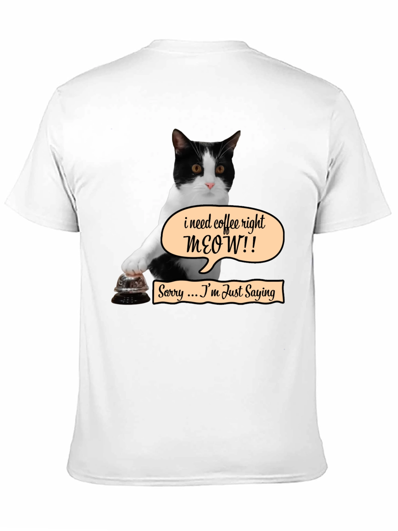 Black Coffee Meow Cat T-Shirt - Funny Novelty Tee view 11