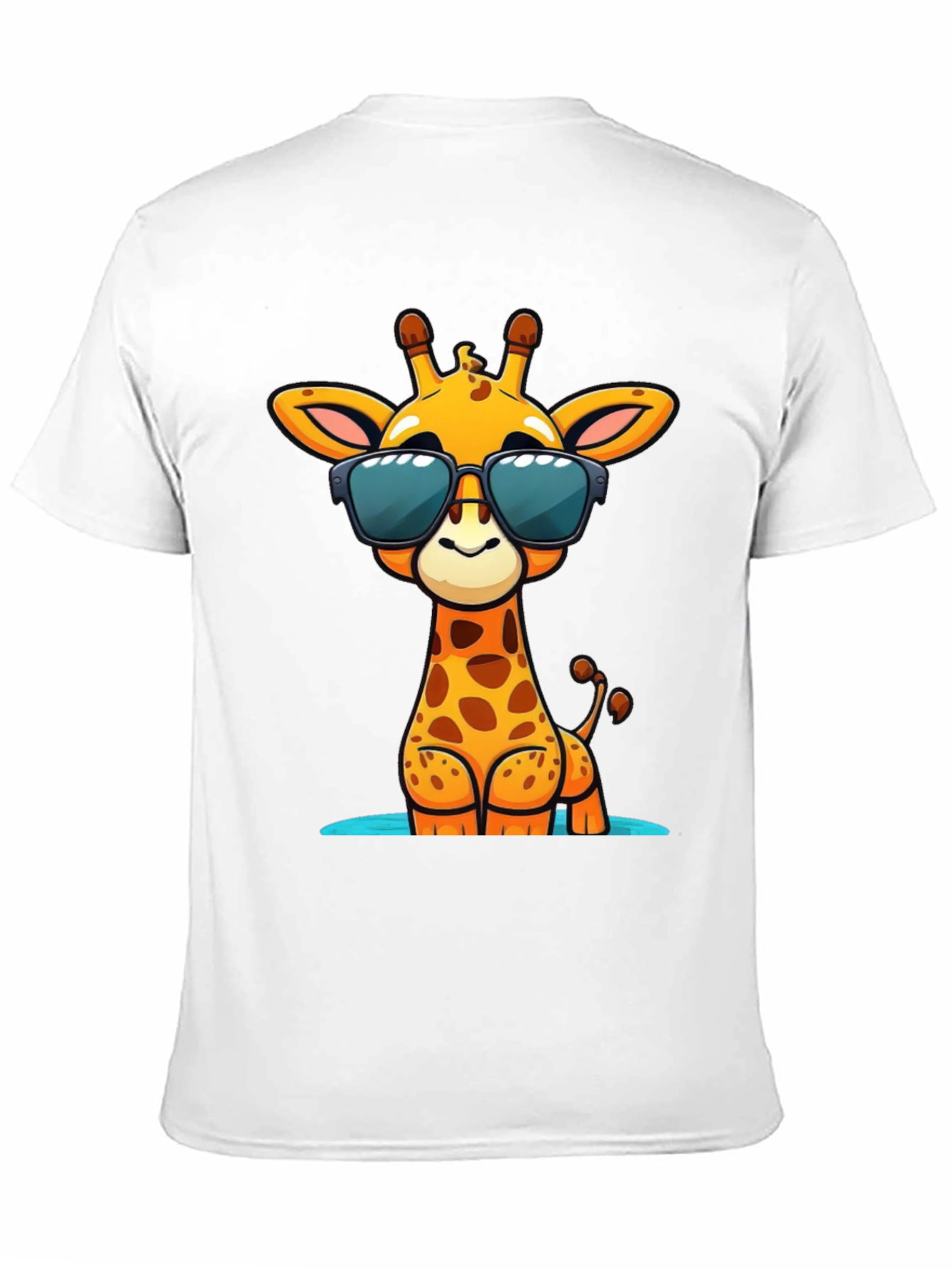 Black Cool Giraffe Graphic Tee - Black Cotton Shirt view 11