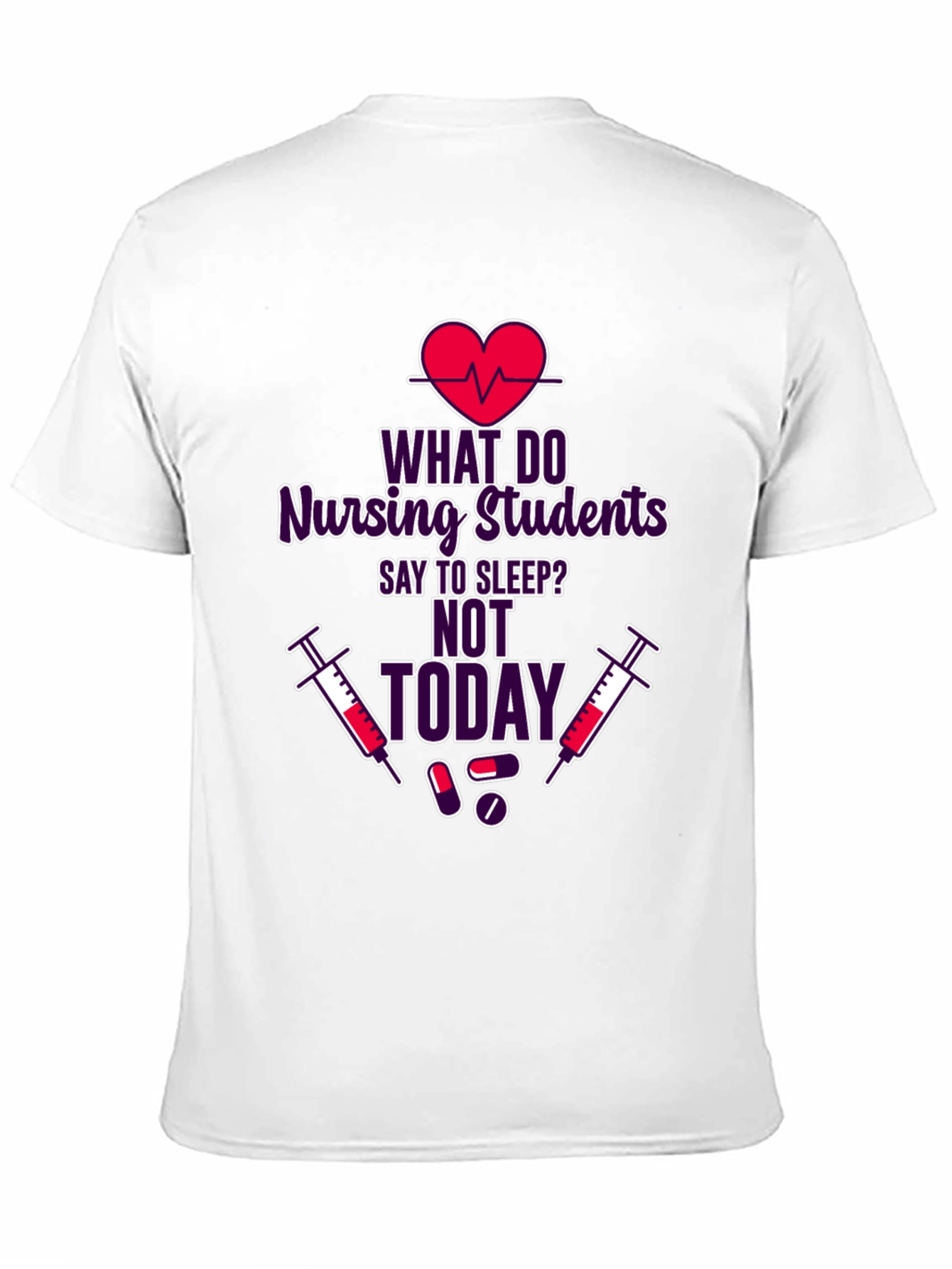 Black Nursing Student Sleep Tee - Not Today! view 11