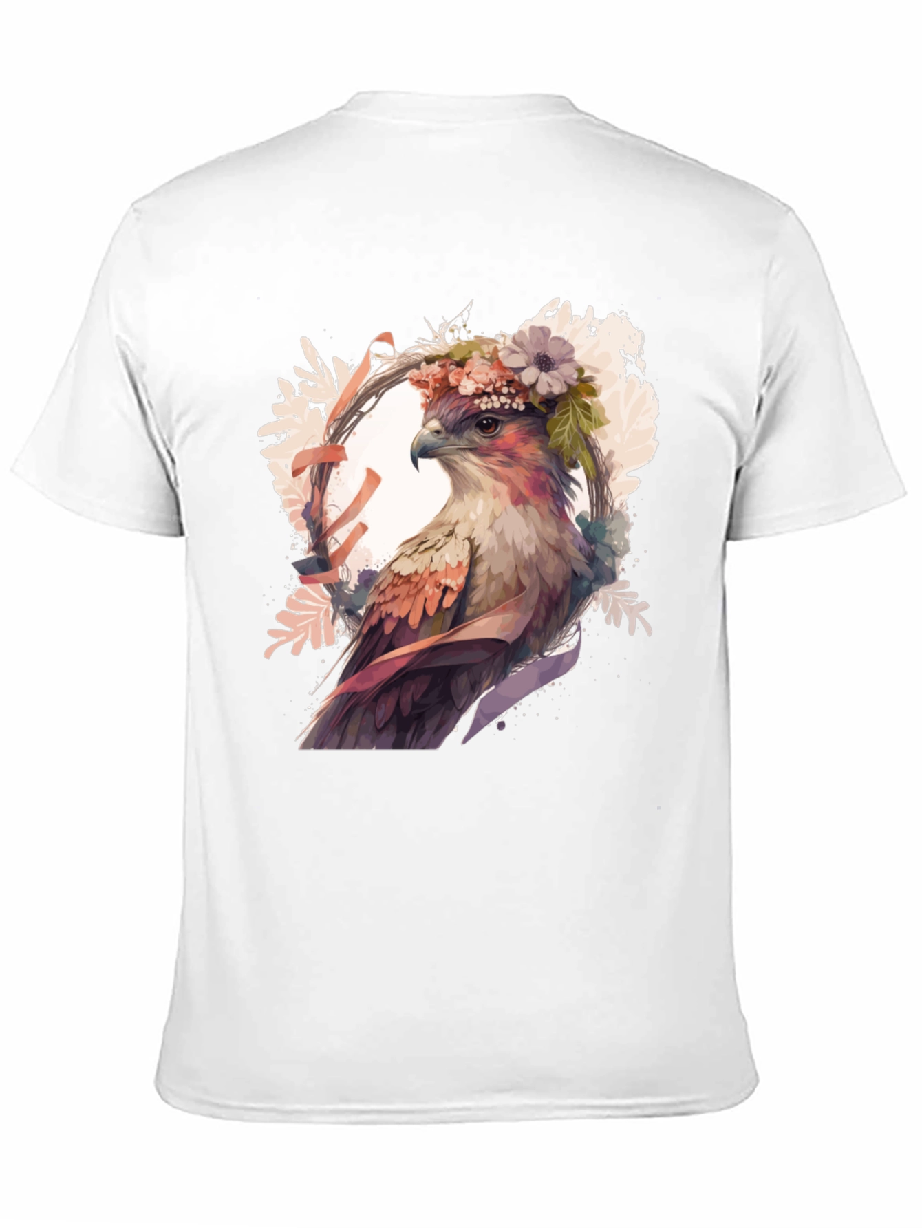 Hawk Floral Crown Graphic Tee - Stylish Bird Lover Shirt - 11