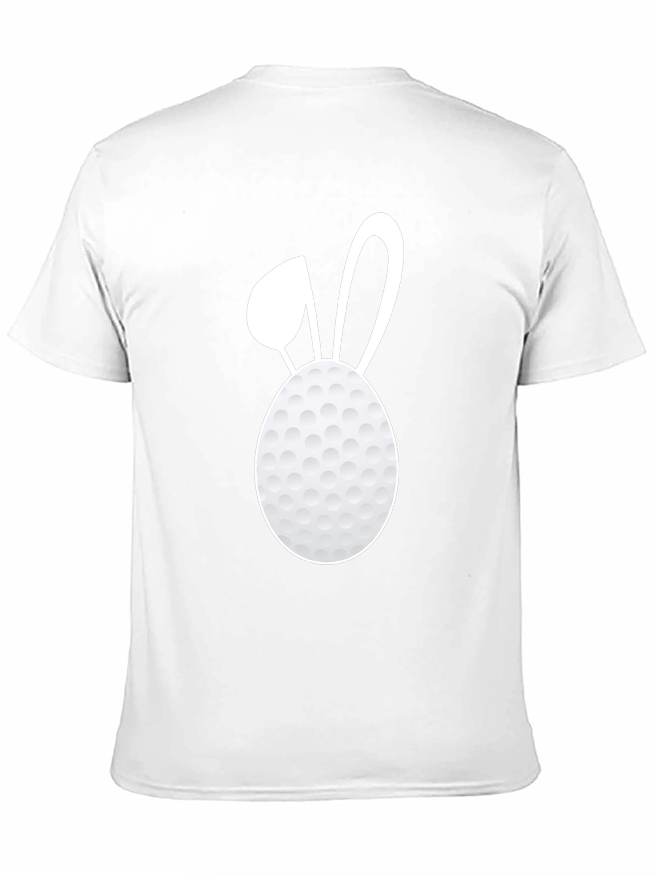 Black Golf Ball Easter Bunny Tee - Black Cotton T-Shirt view 11