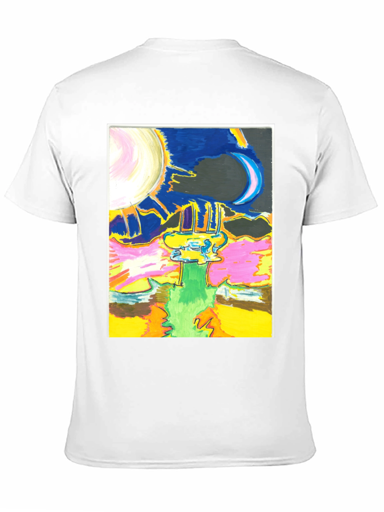 Black Artistic Moon & Sun Graphic Tee - Unique Design view 11