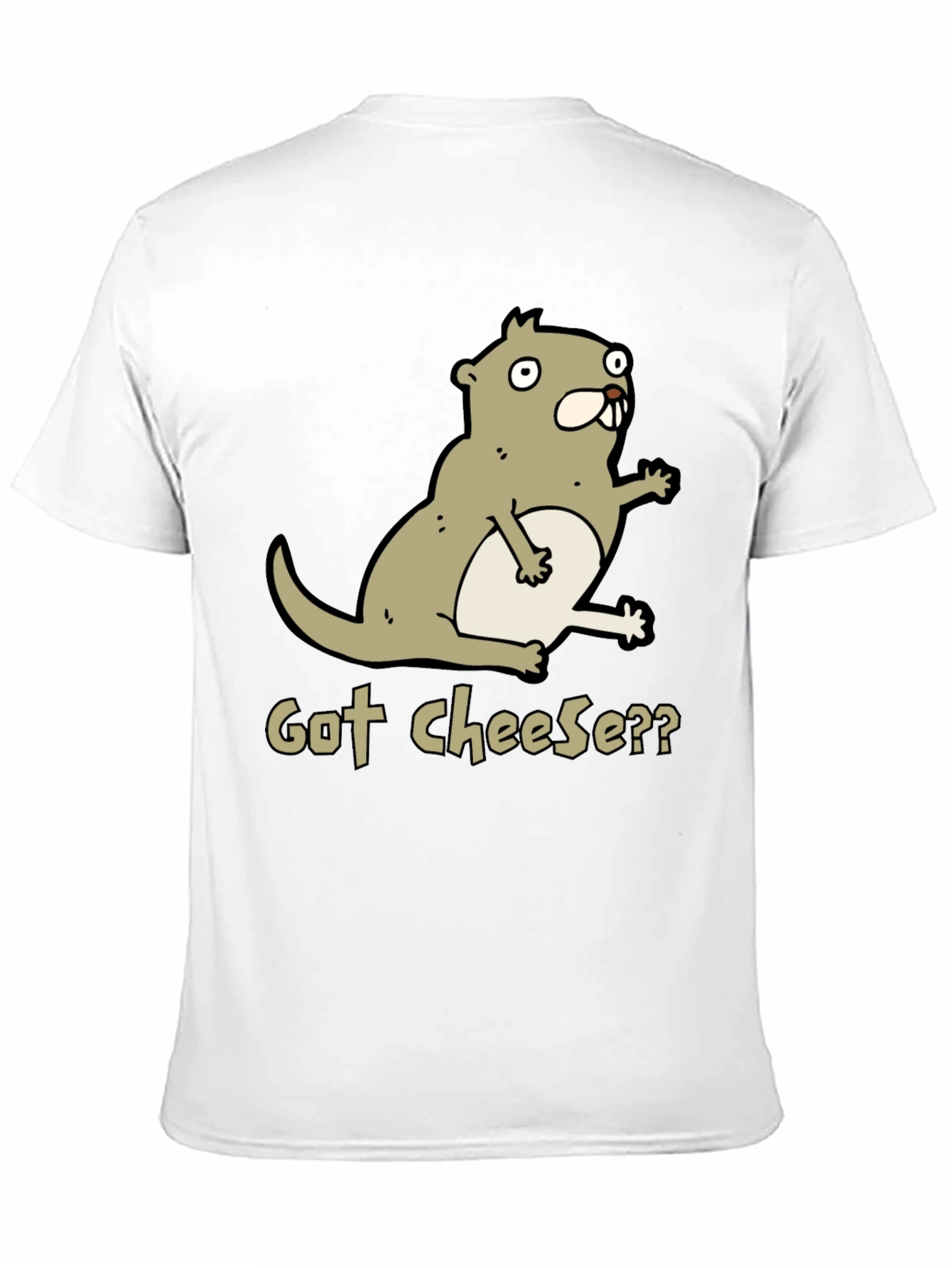 Black Got Cheese? Cartoon Beaver T-Shirt - Black view 11