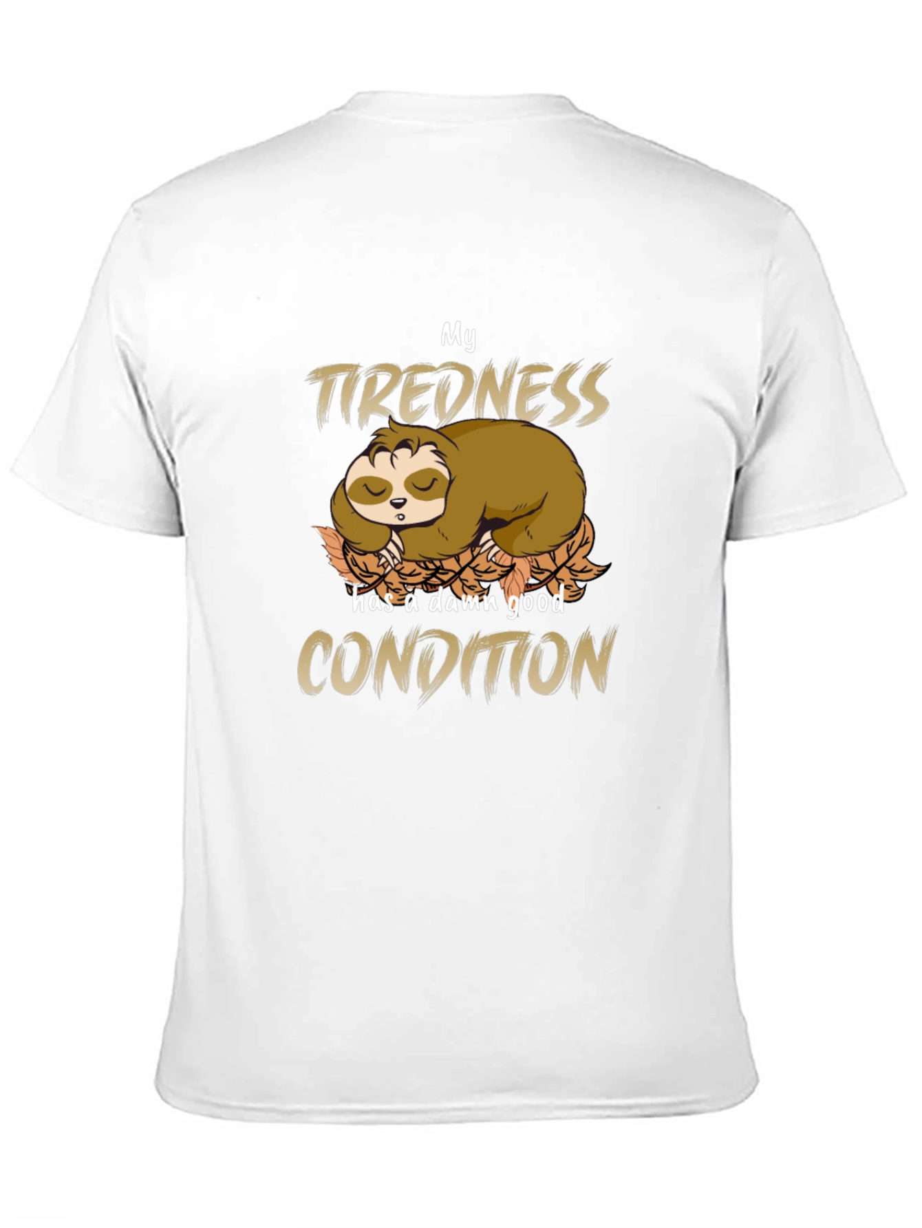 Black Funny Sloth Tiredness T-Shirt view 11