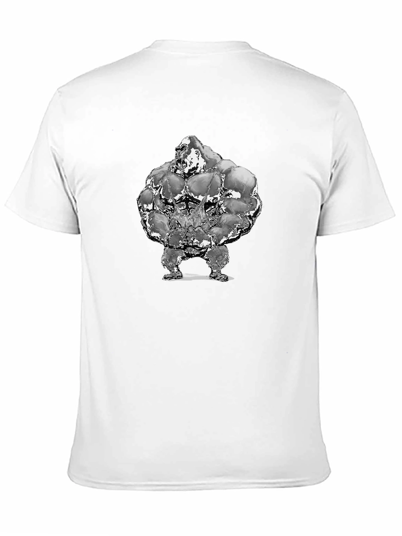 Black Muscle Gorilla Graphic Tee - Black Cotton T-Shirt view 11