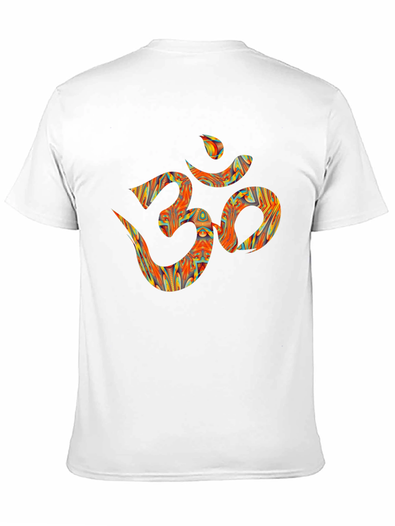 Black Om Design Graphic Tee - Black Cotton T-Shirt view 11