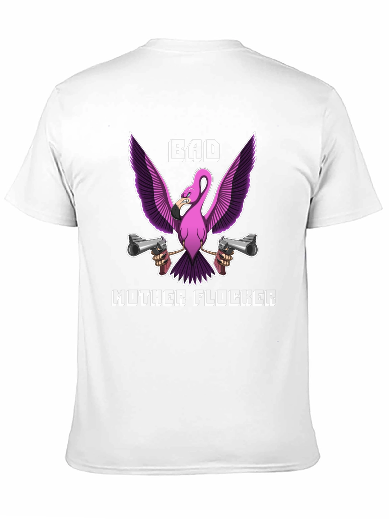 Black Bad Mother Flocker Graphic Tee - Funny Flamingo T-Shirt view 11