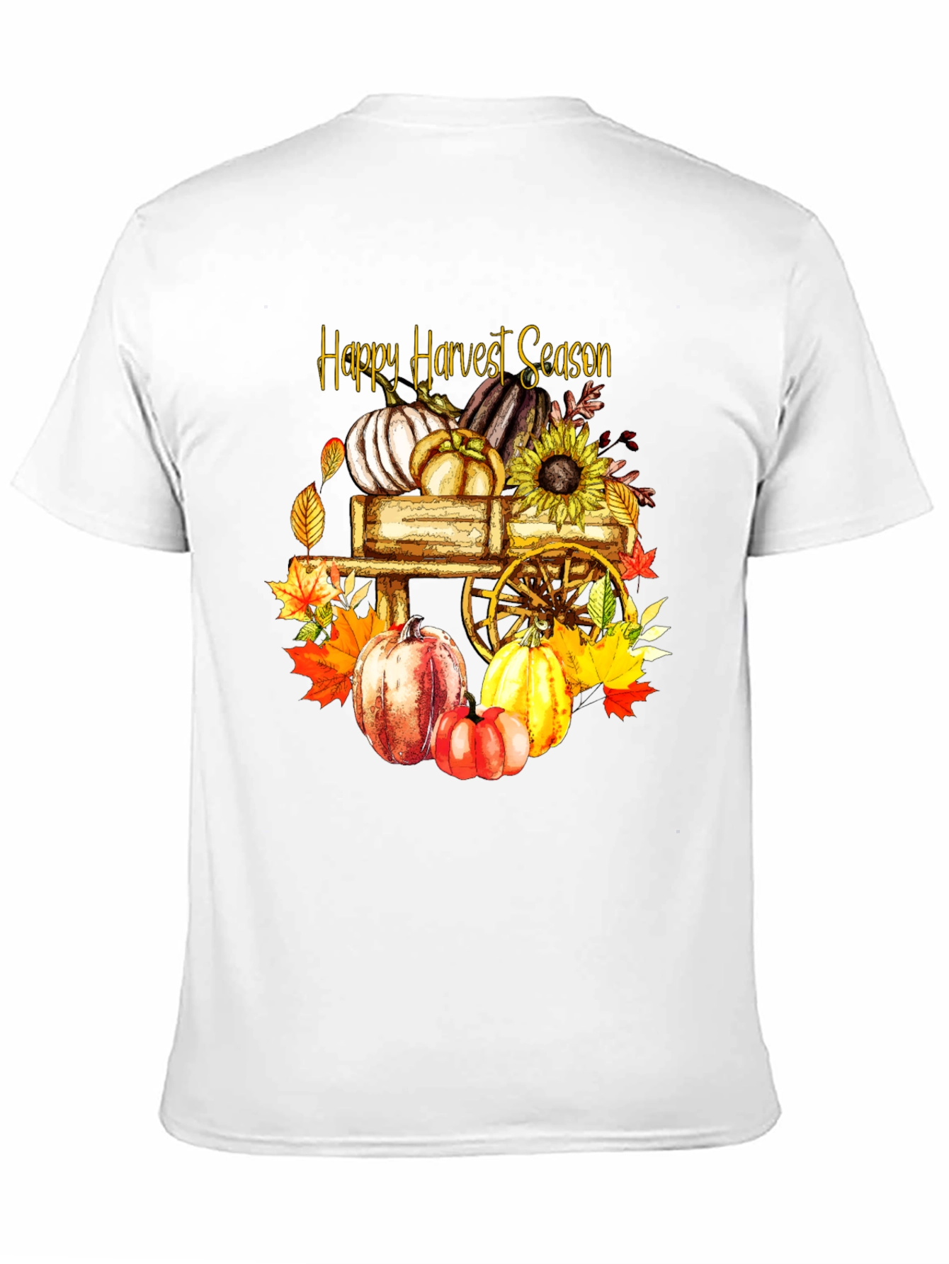 Black Happy Harvest Season Black Graphic T-Shirt view 11