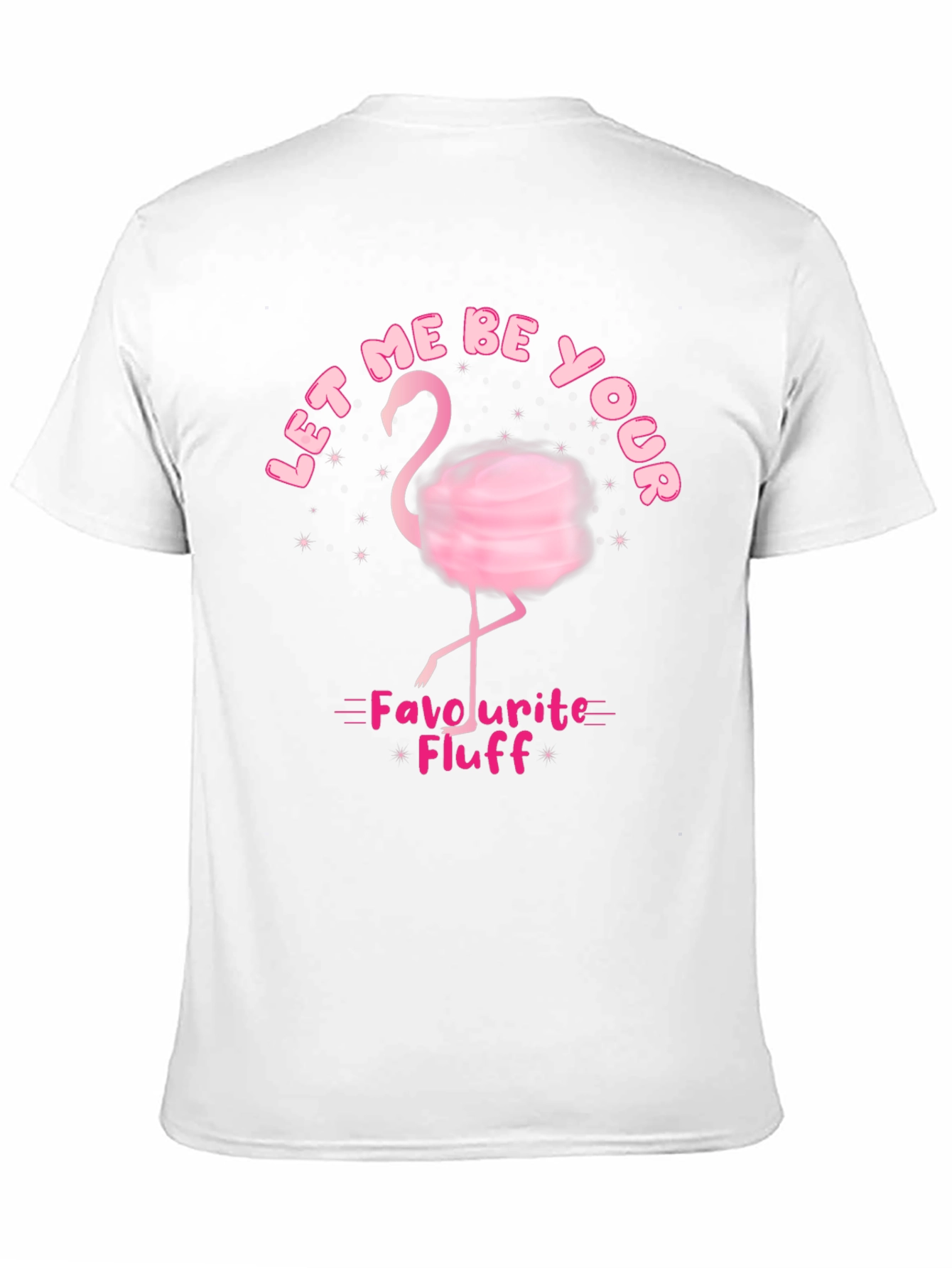 Black Whimsical Flamingo T-Shirt: Let Me Be Your Fluff! view 11