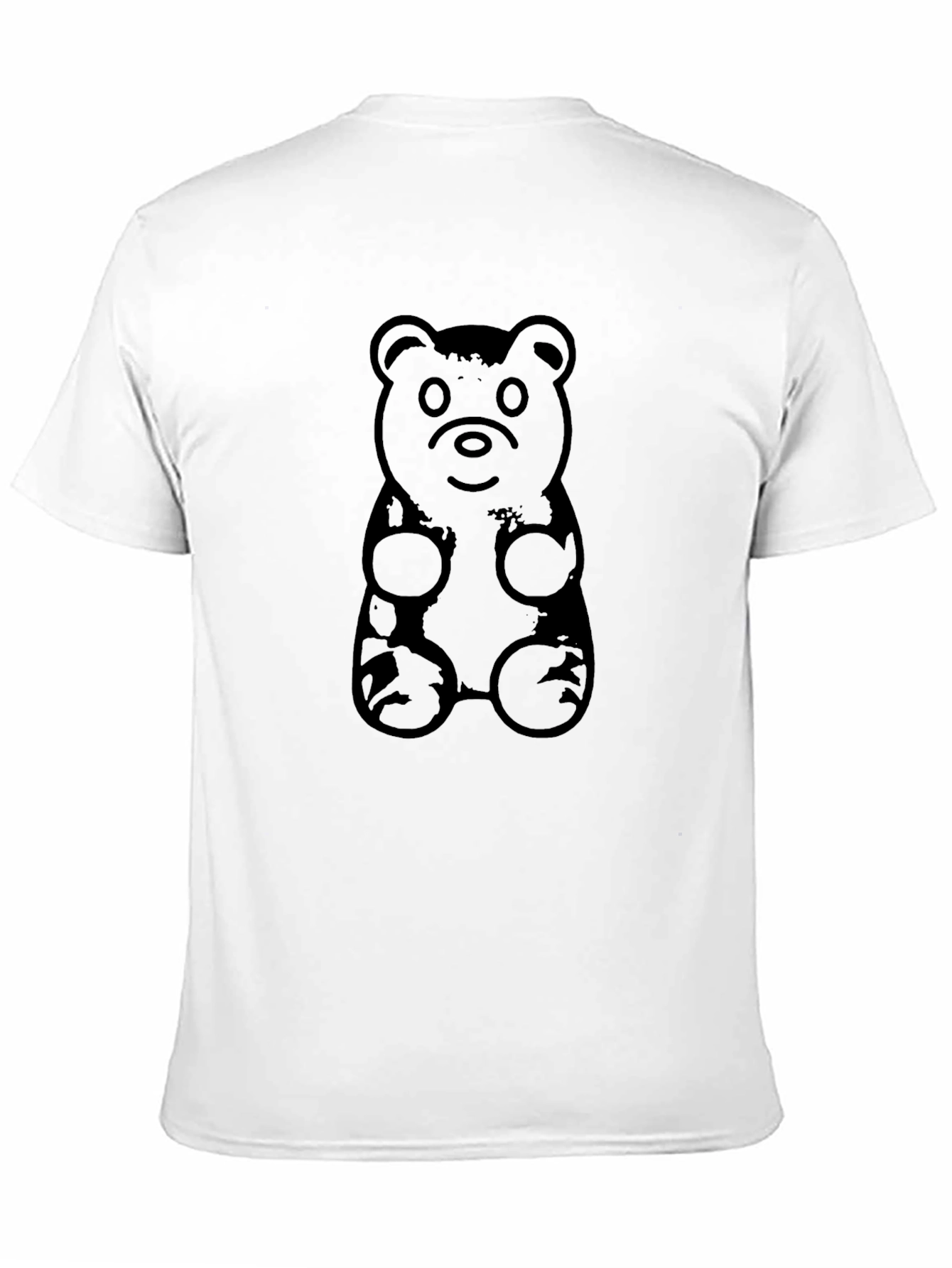 Black Gummy Bear Graphic Print Tee - Black Cotton Casual T-Shirt view 11