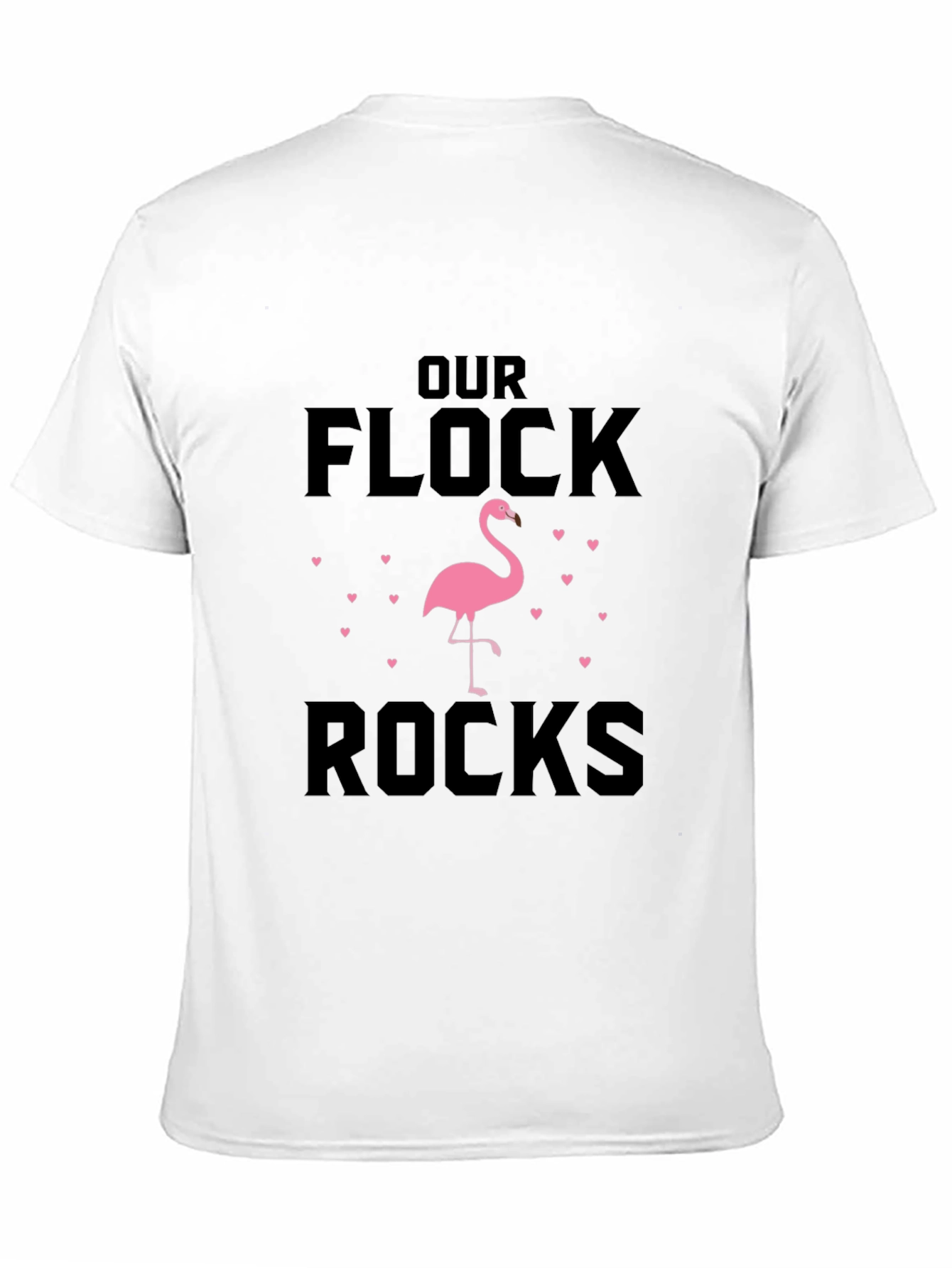Black Our Flock Rocks Flamingo Graphic T-Shirt view 11