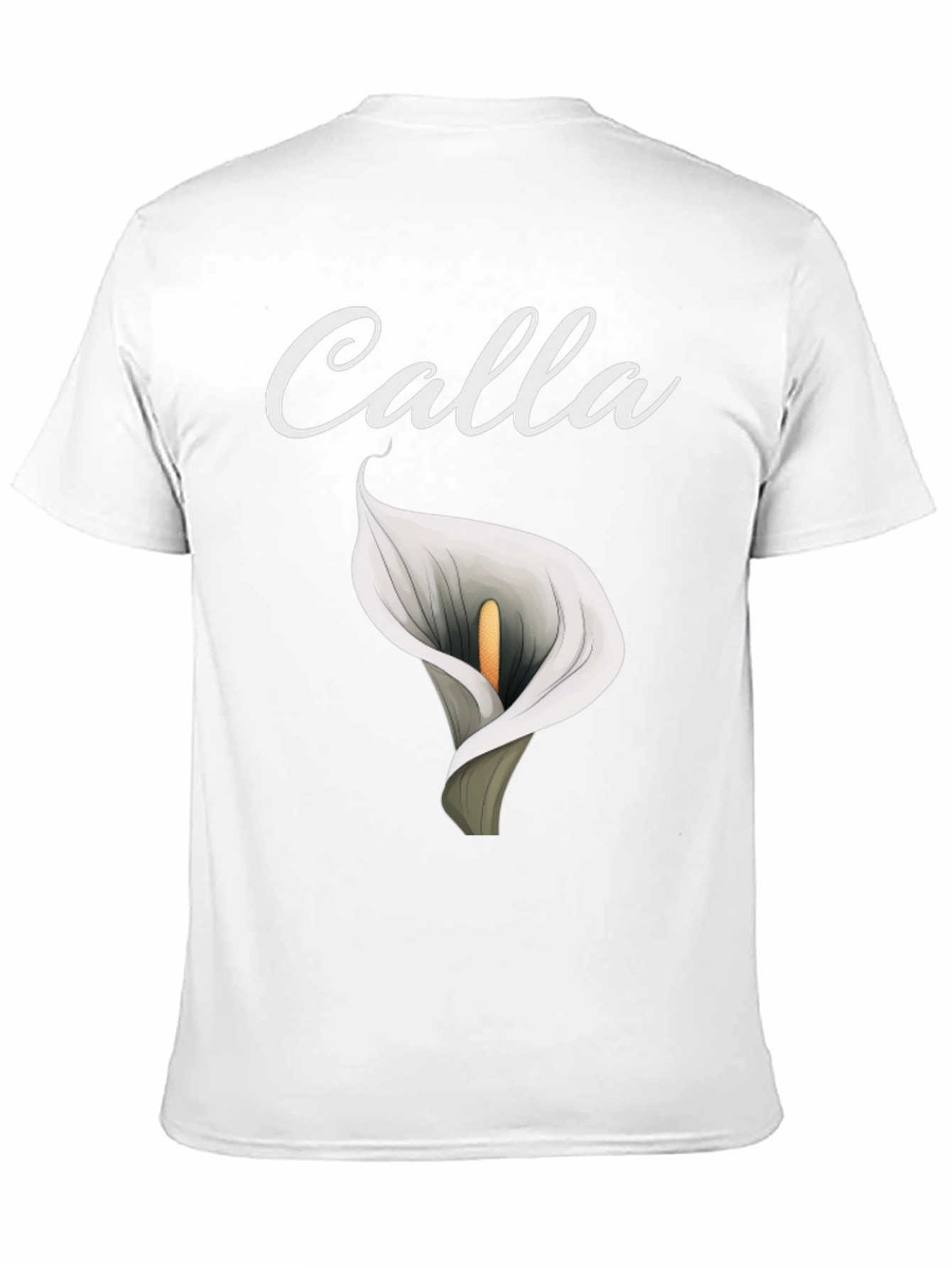 Black Calla Lily Graphic T-Shirt - Elegant Floral Design view 11