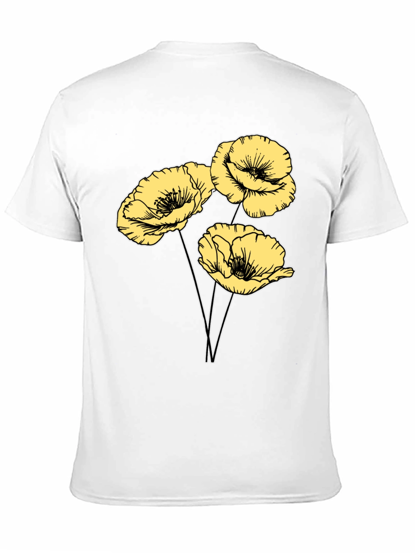 Black Floral Graphic T-Shirt - Black Cotton Blend view 11