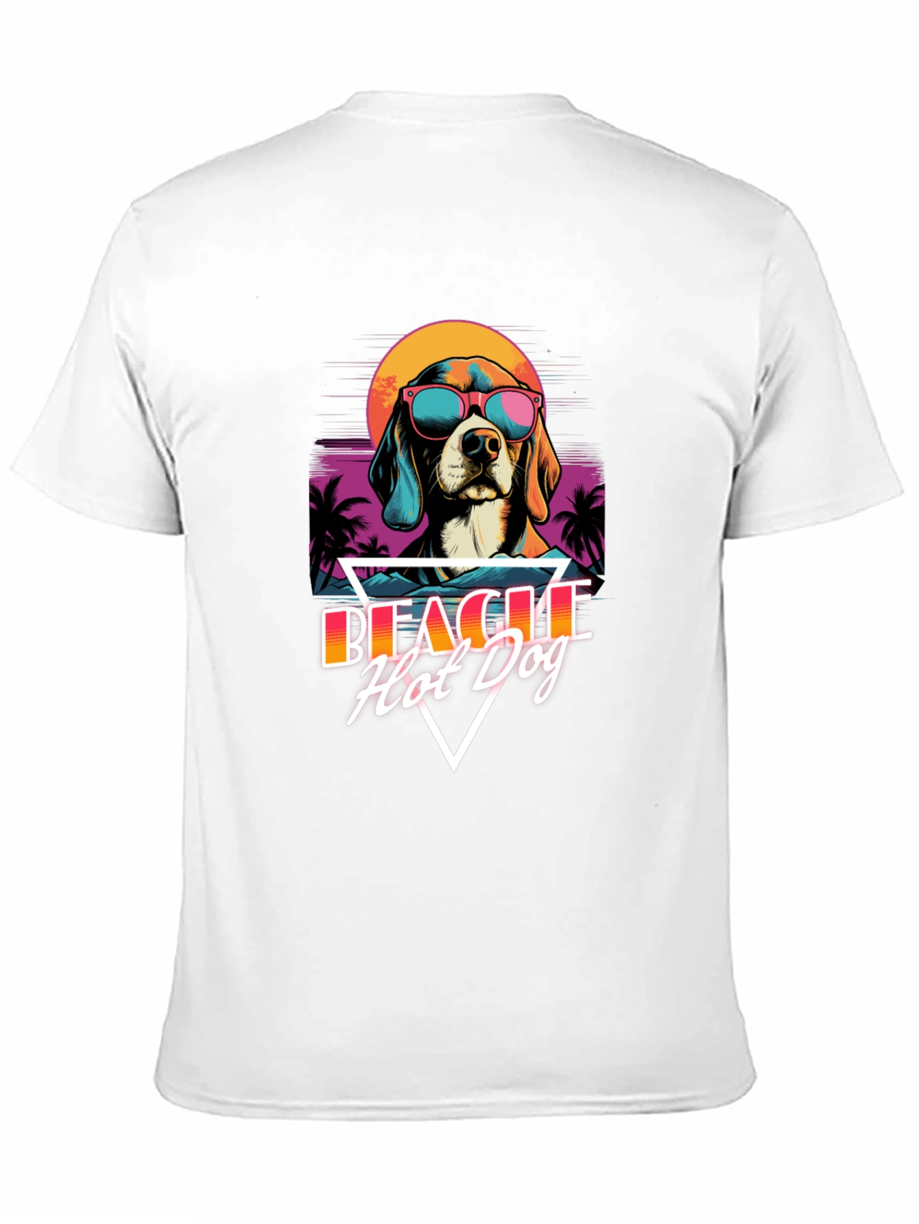 Black Retro Beagle Hot Dog T-Shirt view 11