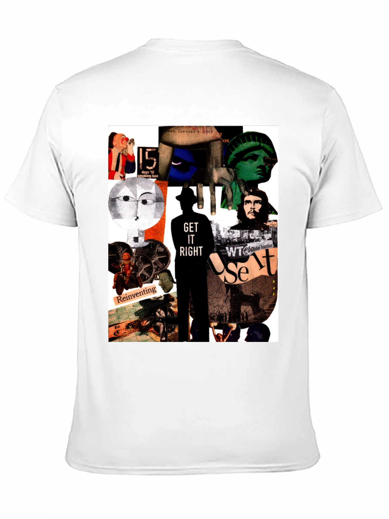 Black Artistic Collage Graphic T-Shirt view 11