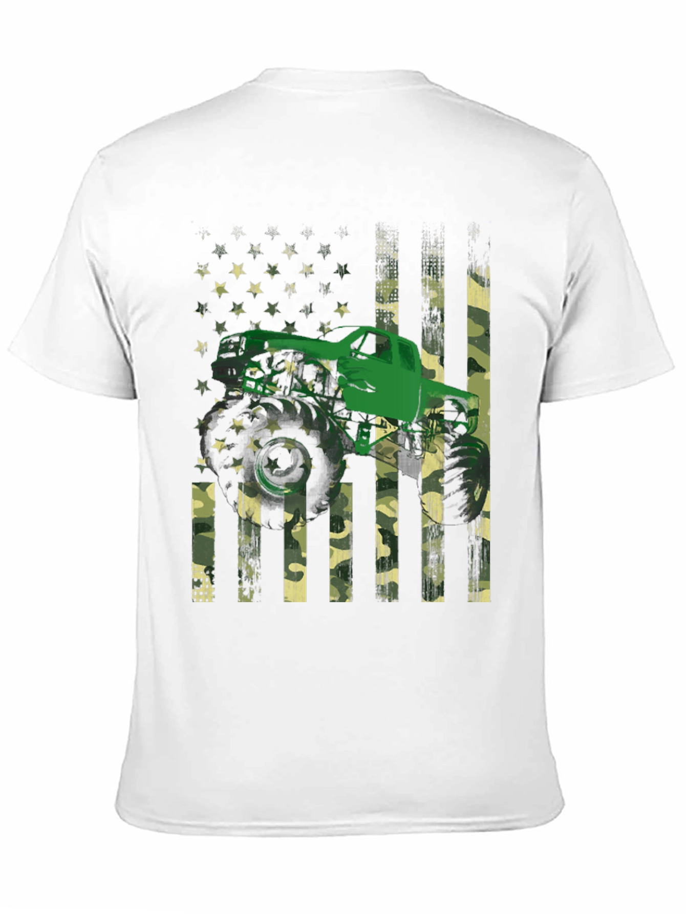 Black Monster Truck American Flag Graphic T-Shirt view 11