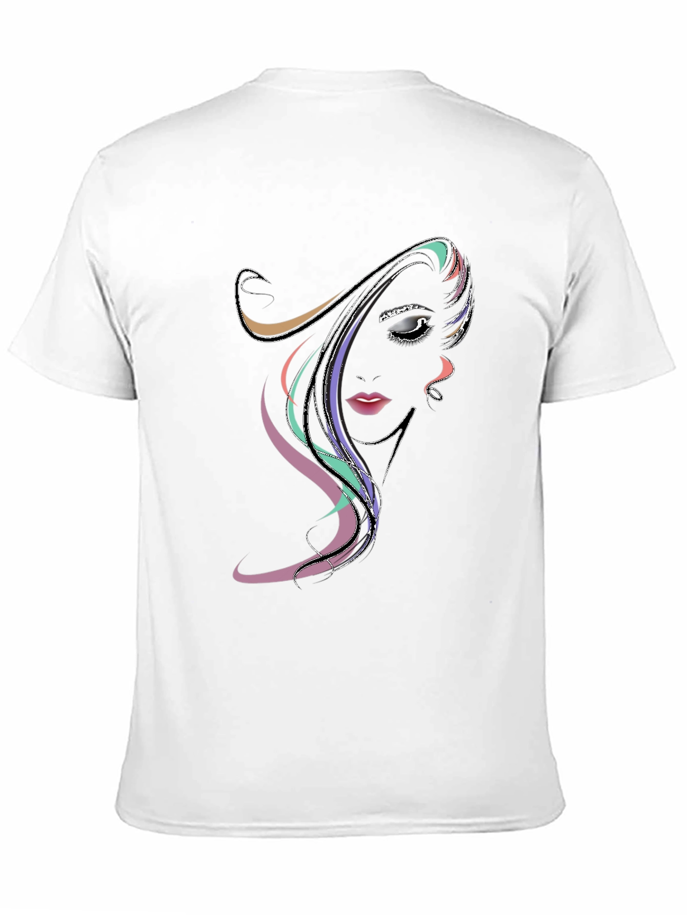Black Abstract Woman Face Graphic Black Tee view 11