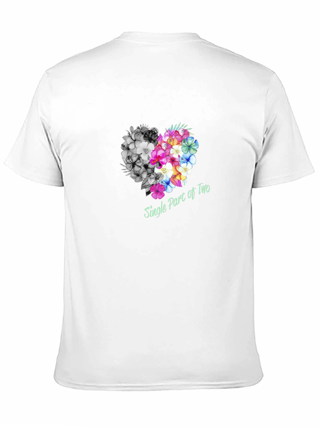 Black Single Part of Two Floral Heart T-Shirt view 11