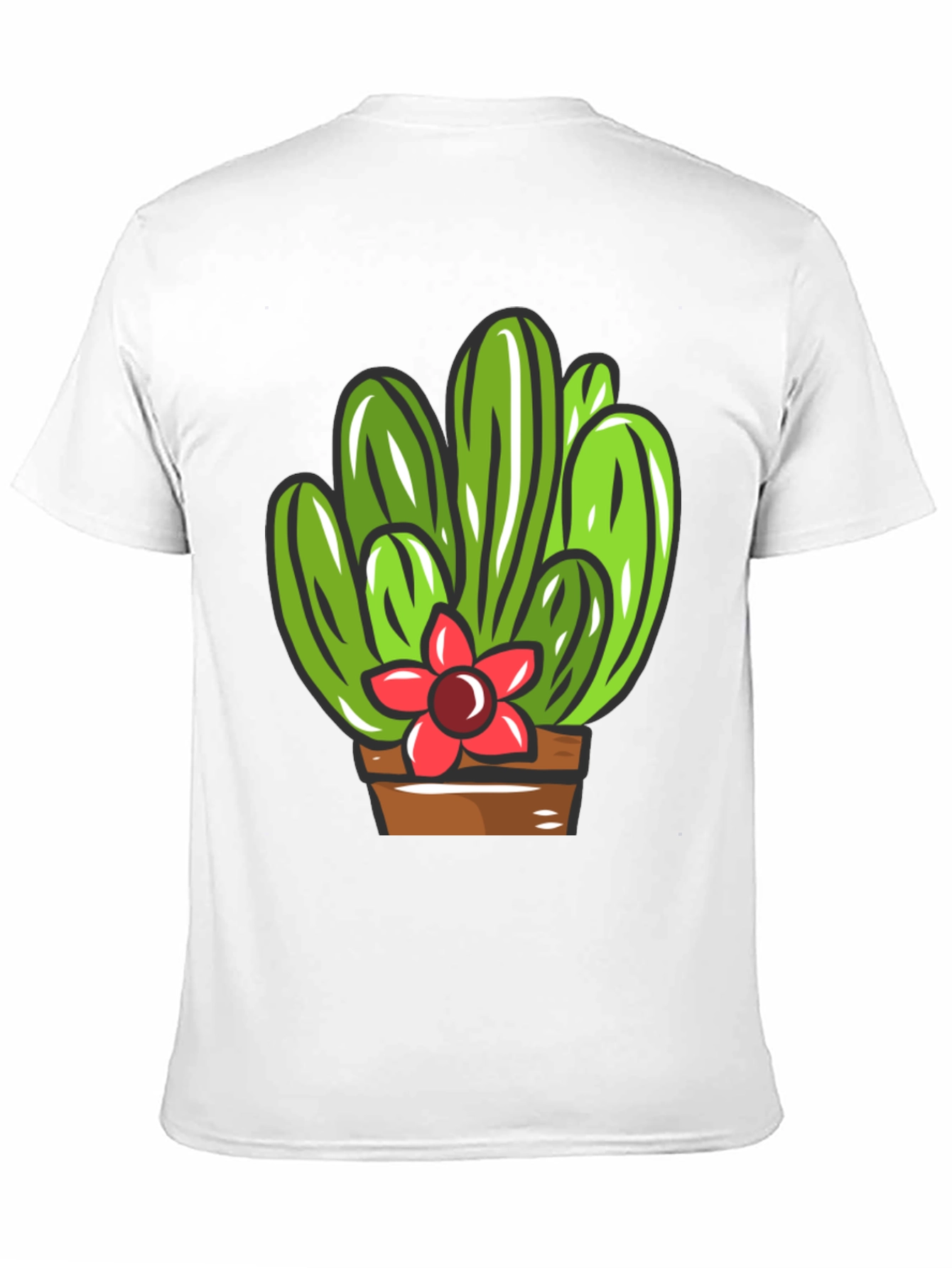 Black Cactus Flower Graphic T-Shirt - Black Cotton Tee view 11