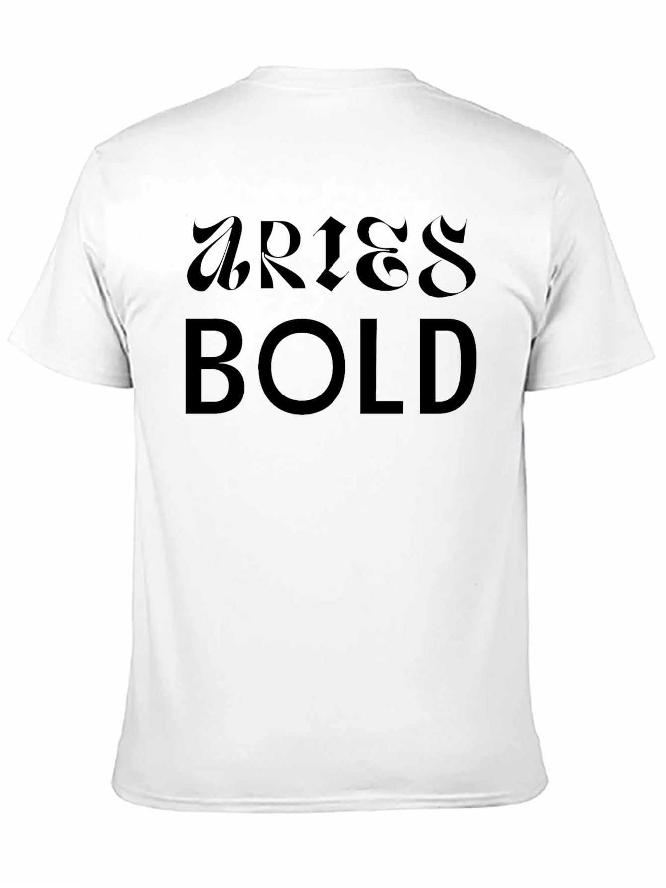 Black Aries Bold Black T-Shirt view 11
