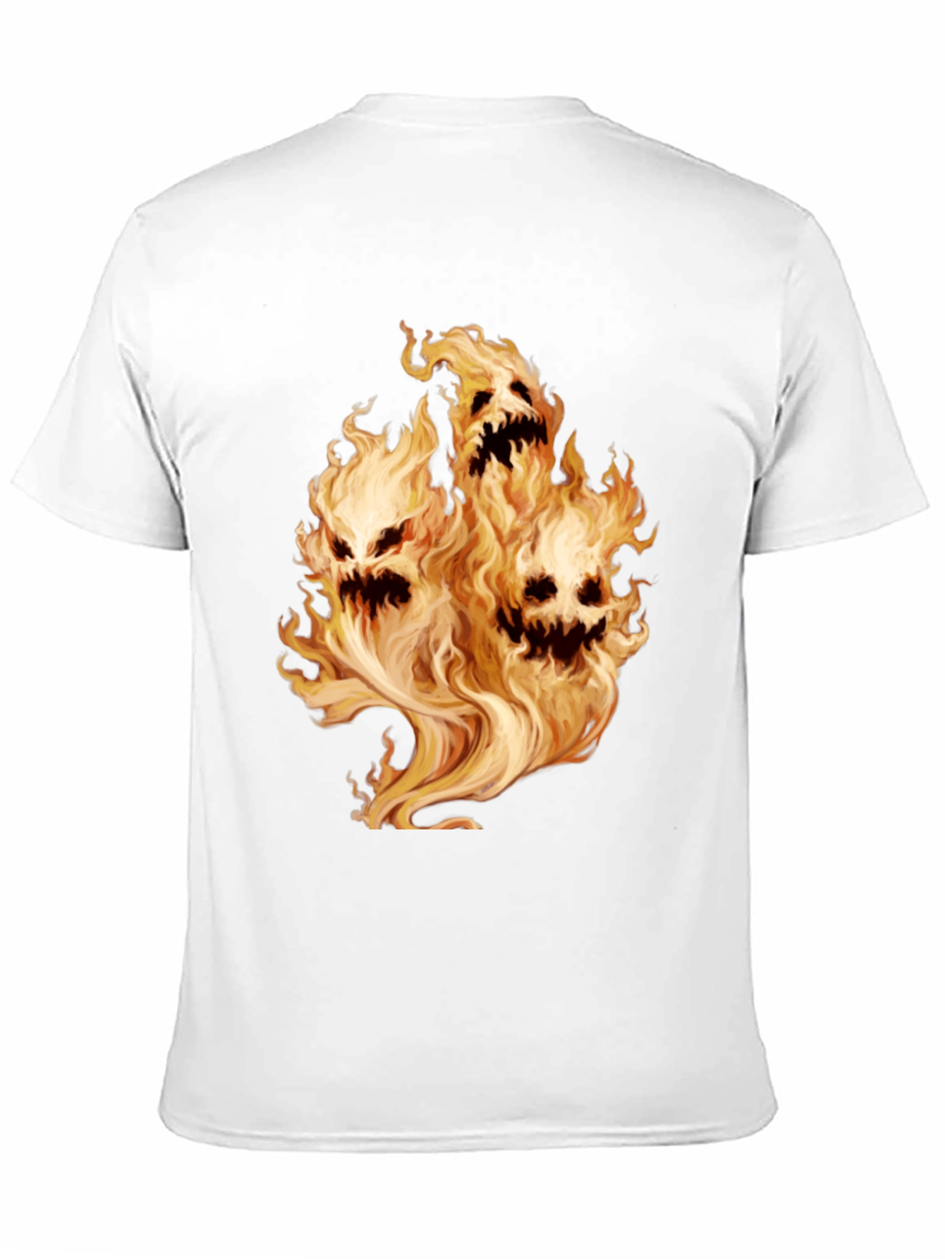 Black Flaming Skull Graphic Tee - Men's Black T-Shirt view 11