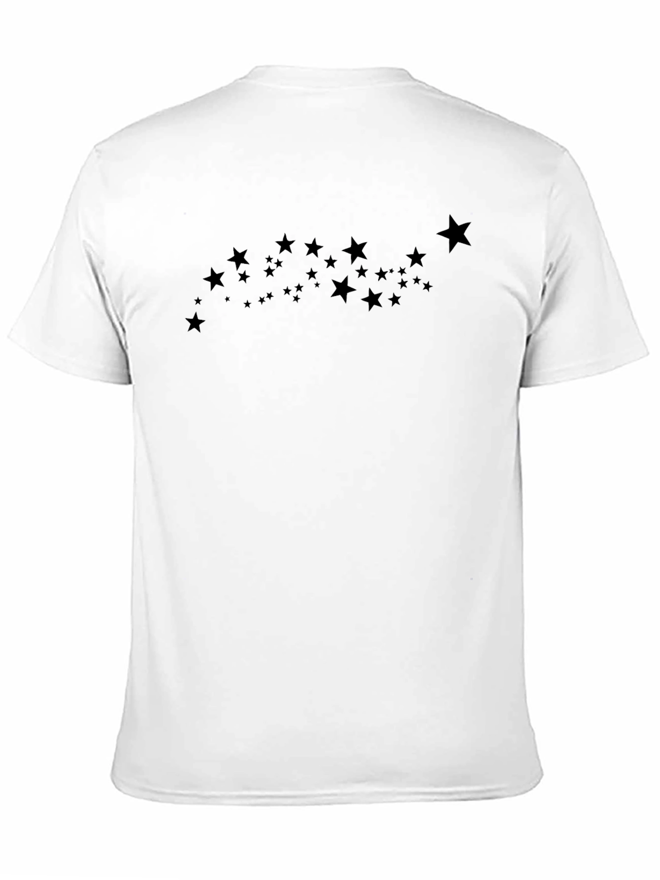 Black Men's Black T-Shirt with Starry Design view 11