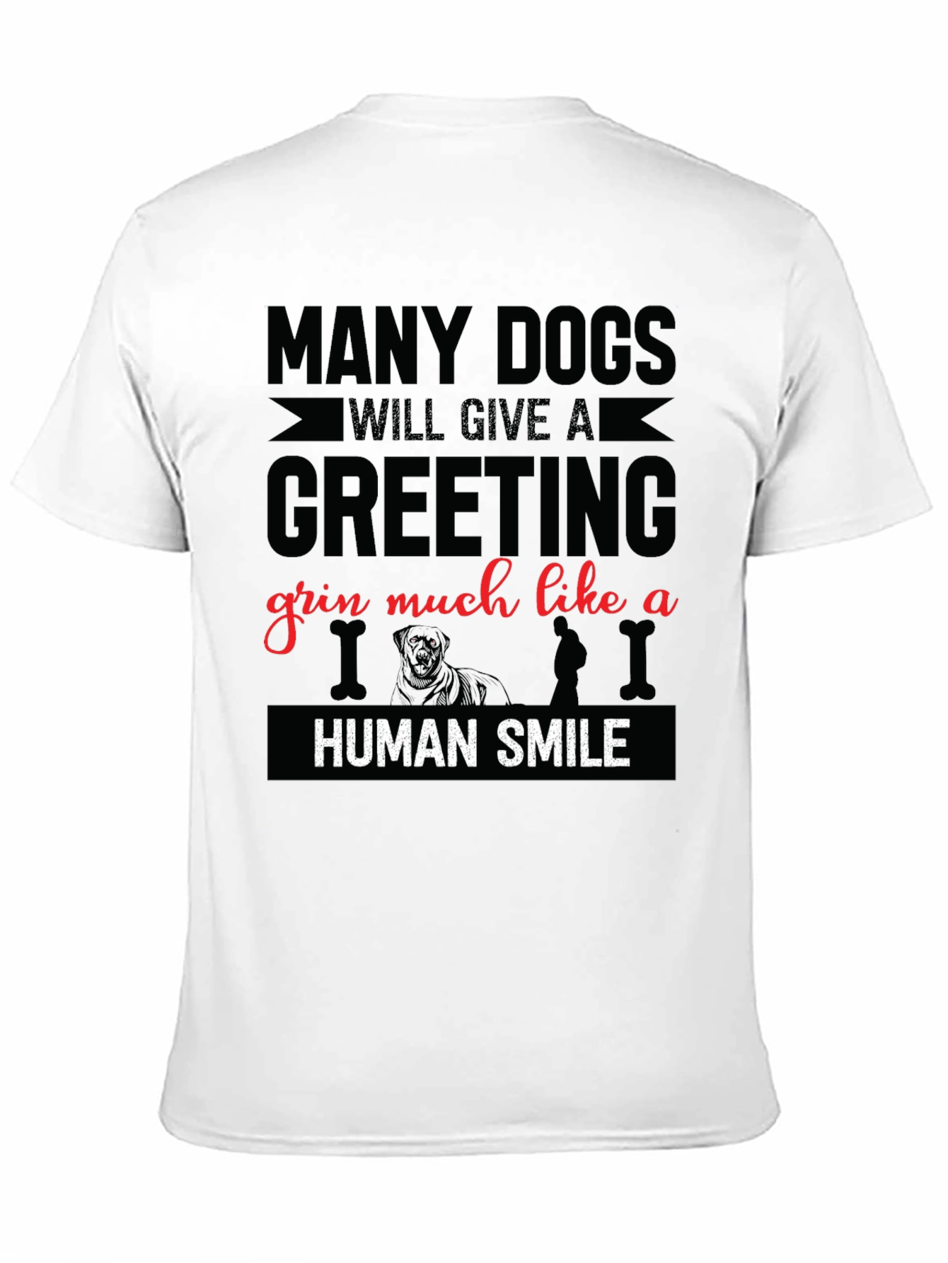 Black Dog Lover T-Shirt - Many Dogs Human Smile Graphic Tee view 11