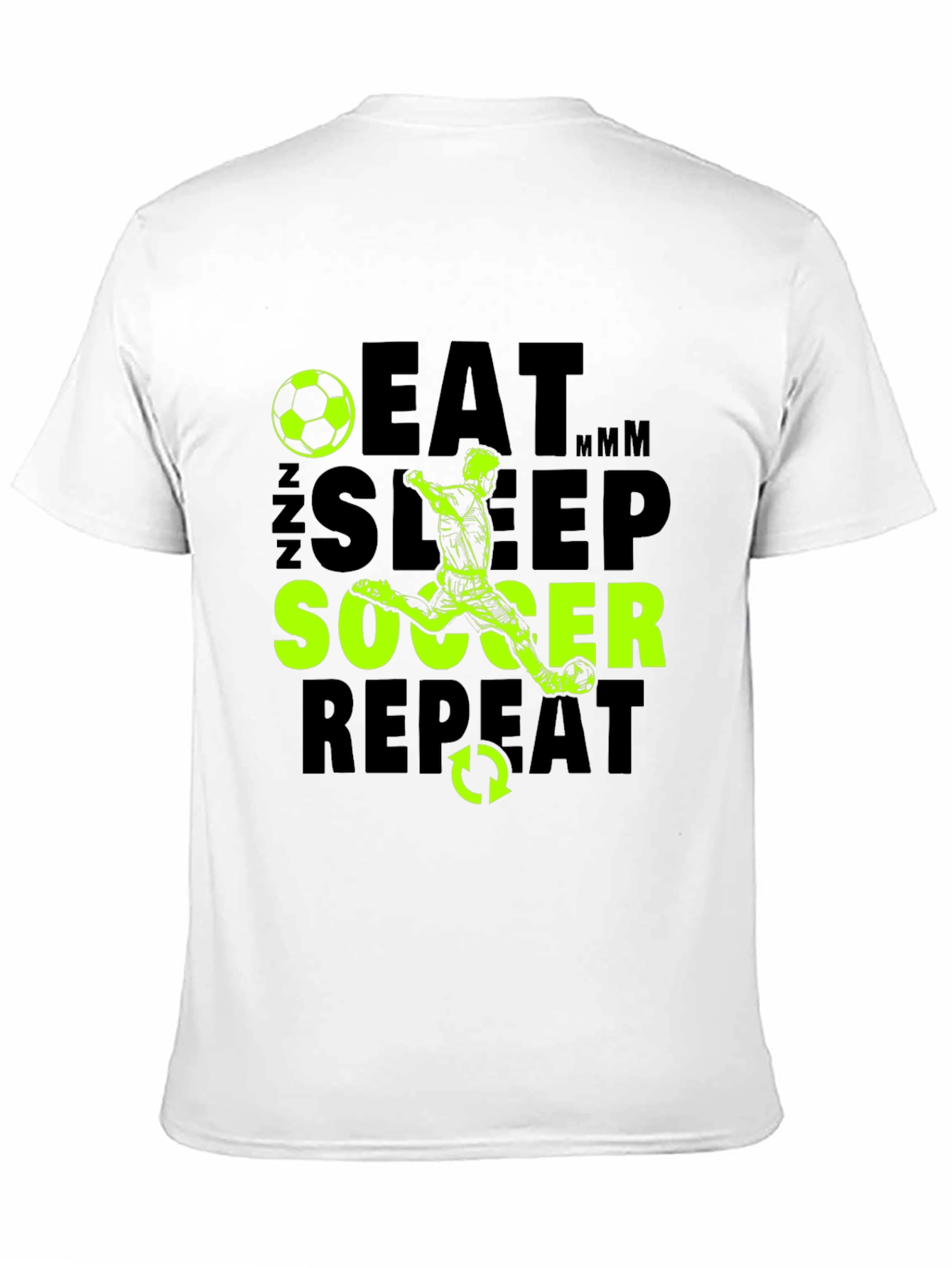 Black Eat Sleep Soccer Repeat Graphic T-Shirt view 11