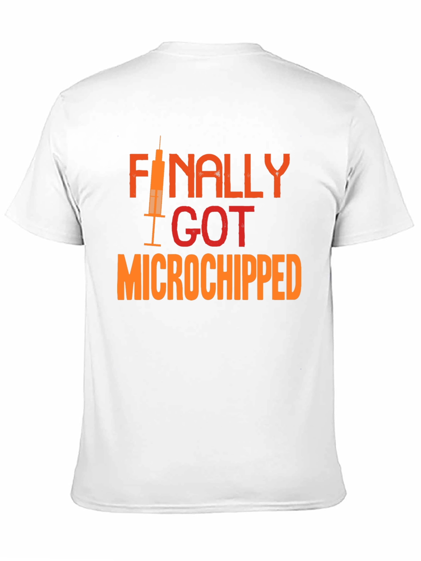 Black Finally Microchipped T-Shirt: Funny Vaccine Tee view 11