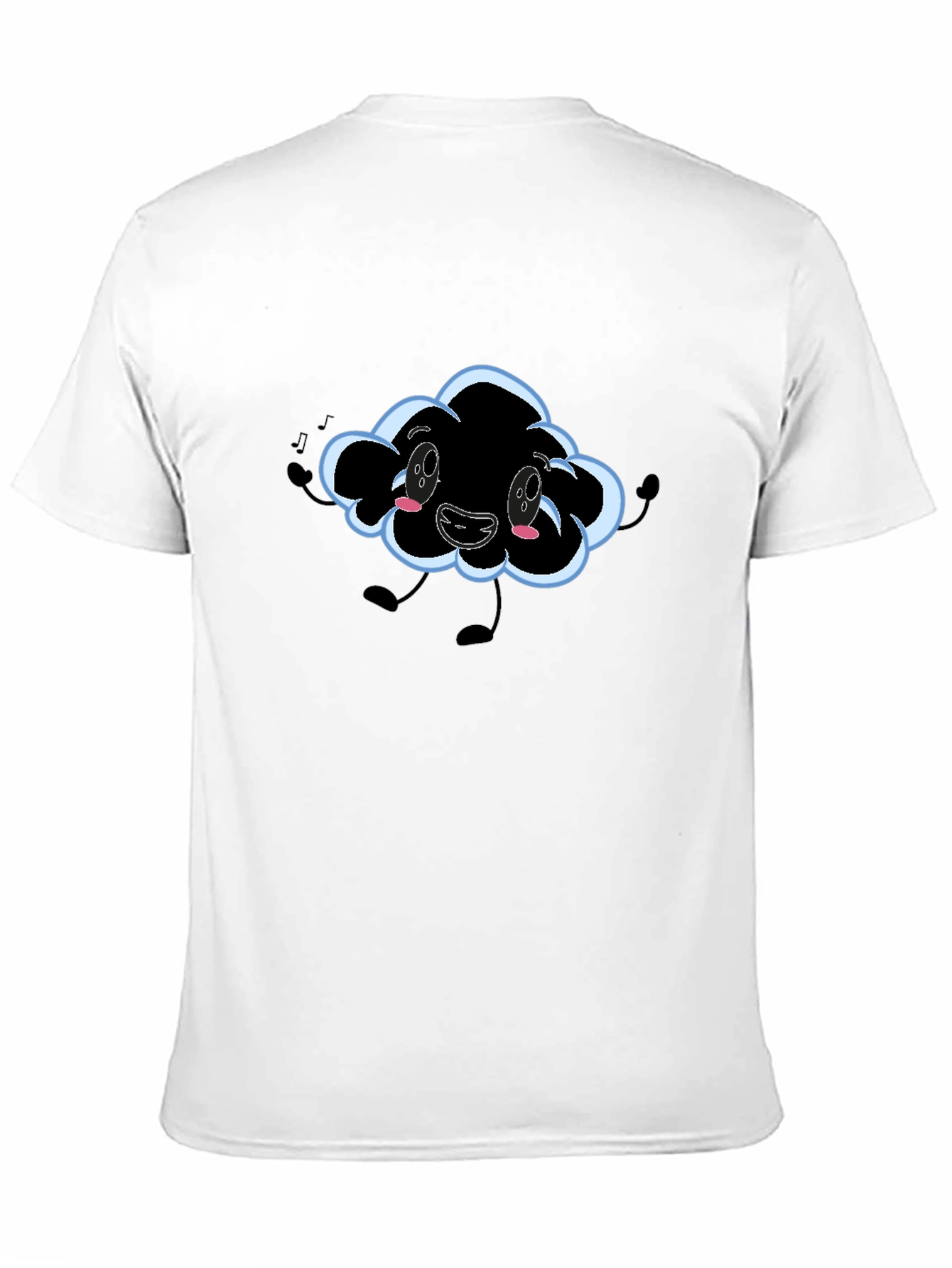 Black Cartoon Cloud Graphic T-Shirt - Black view 11